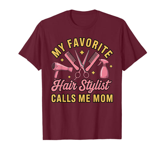 Calls Mom Barber Cosmetology Hair Salon Hairdresser T-Shirt