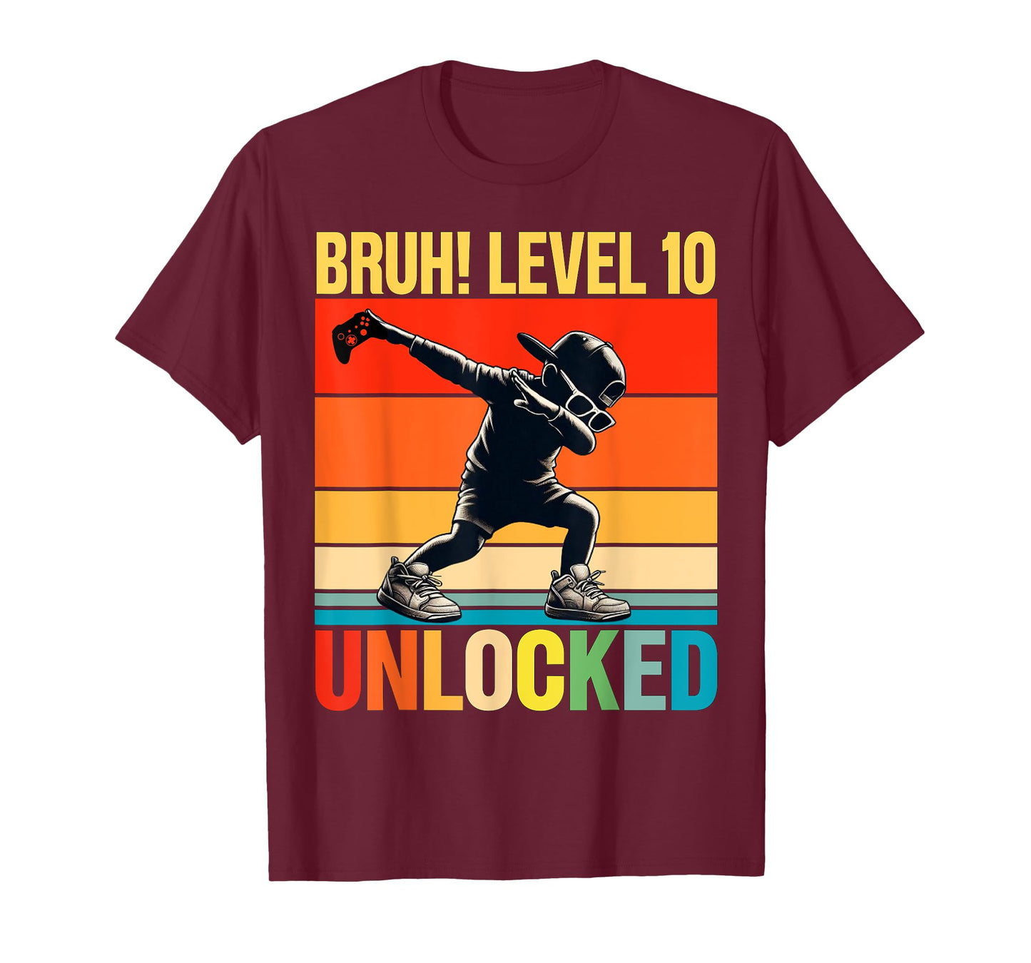 10 Year Old Birthday Dabbing Boy Bruh 10th level unlocked T-Shirt