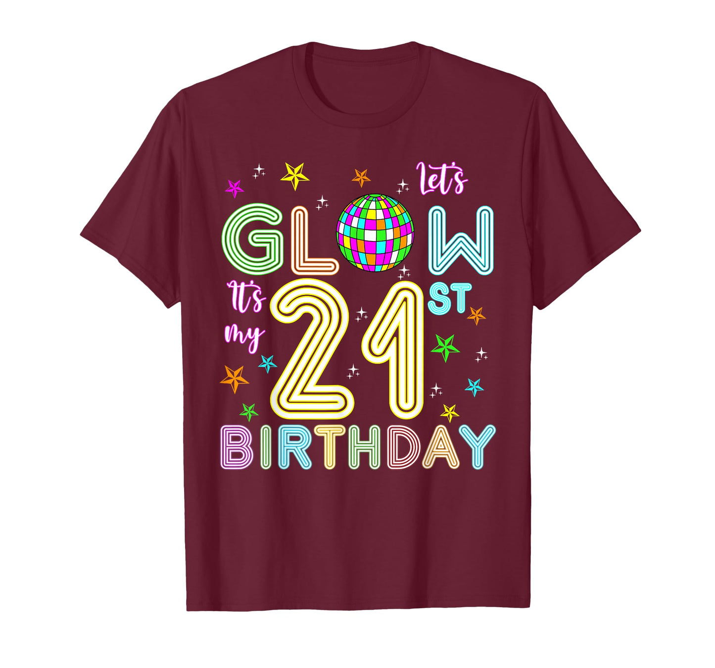 It's My 21st Birthday Glowing 80s 21 Year Old T-Shirt