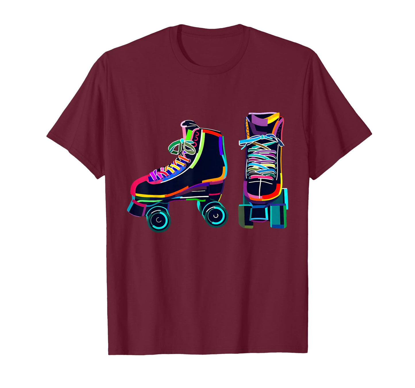 Colourfull Roller Skate Novelty Graphic Rollerskate Skating T-Shirt