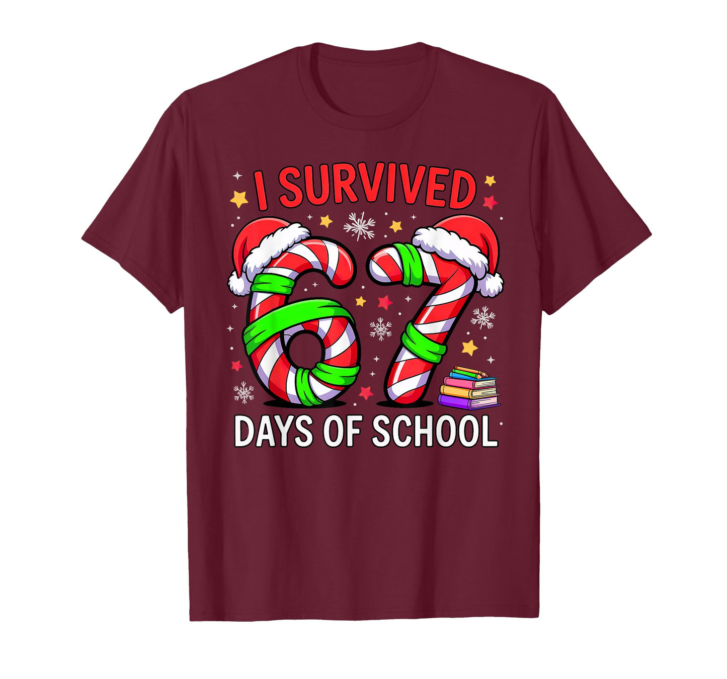 I Survived 67 Days of School Christmas T-Shirt