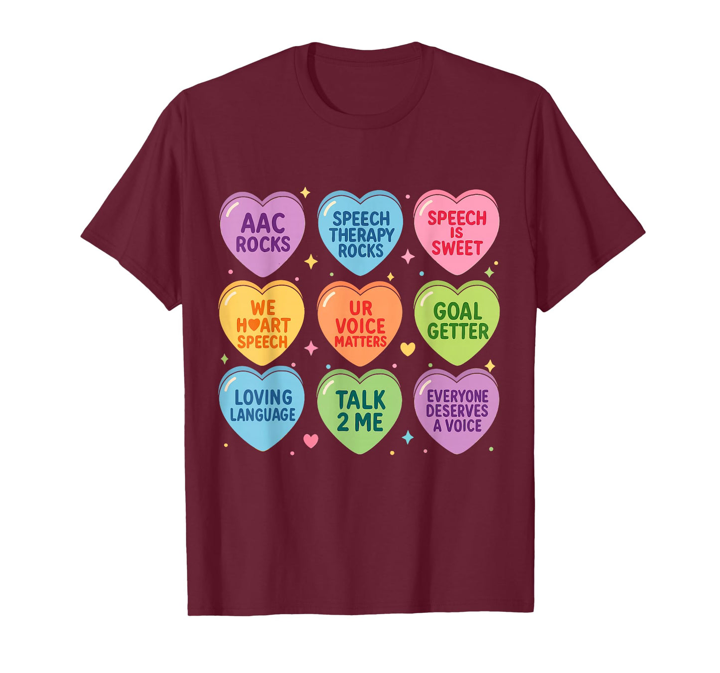 Speech Therapy Language Pathologist Autism Hearts Valentines T-Shirt