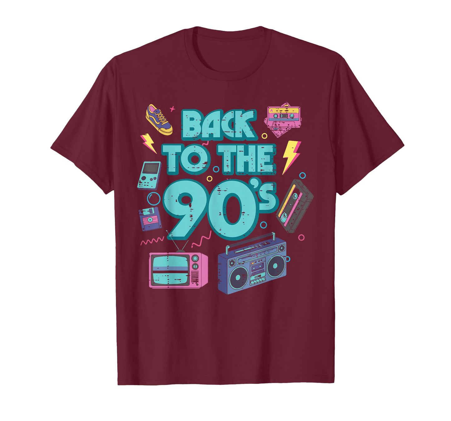 Back to The 90s Boombox Vintage Throwback Men Women Kids T-Shirt
