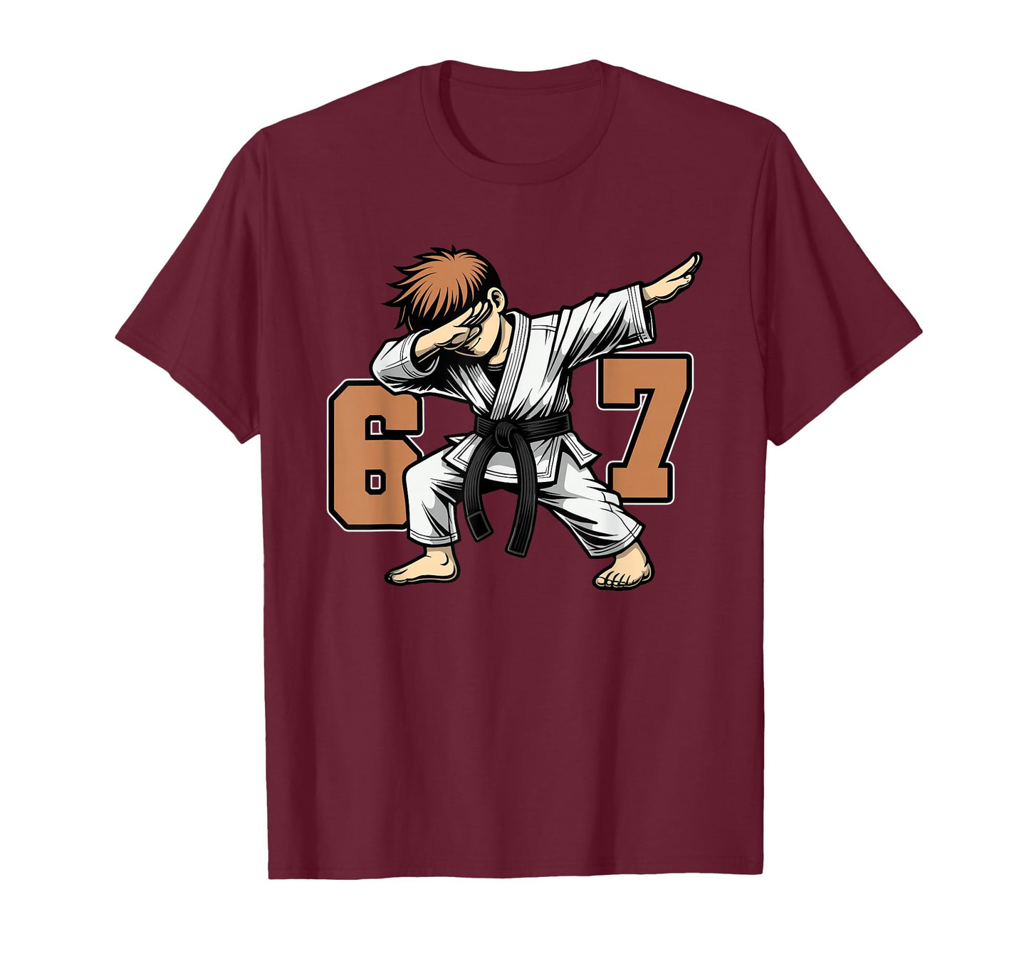 Funny Kids 67 Meme Karate Fan Dabbing Player T-Shirt