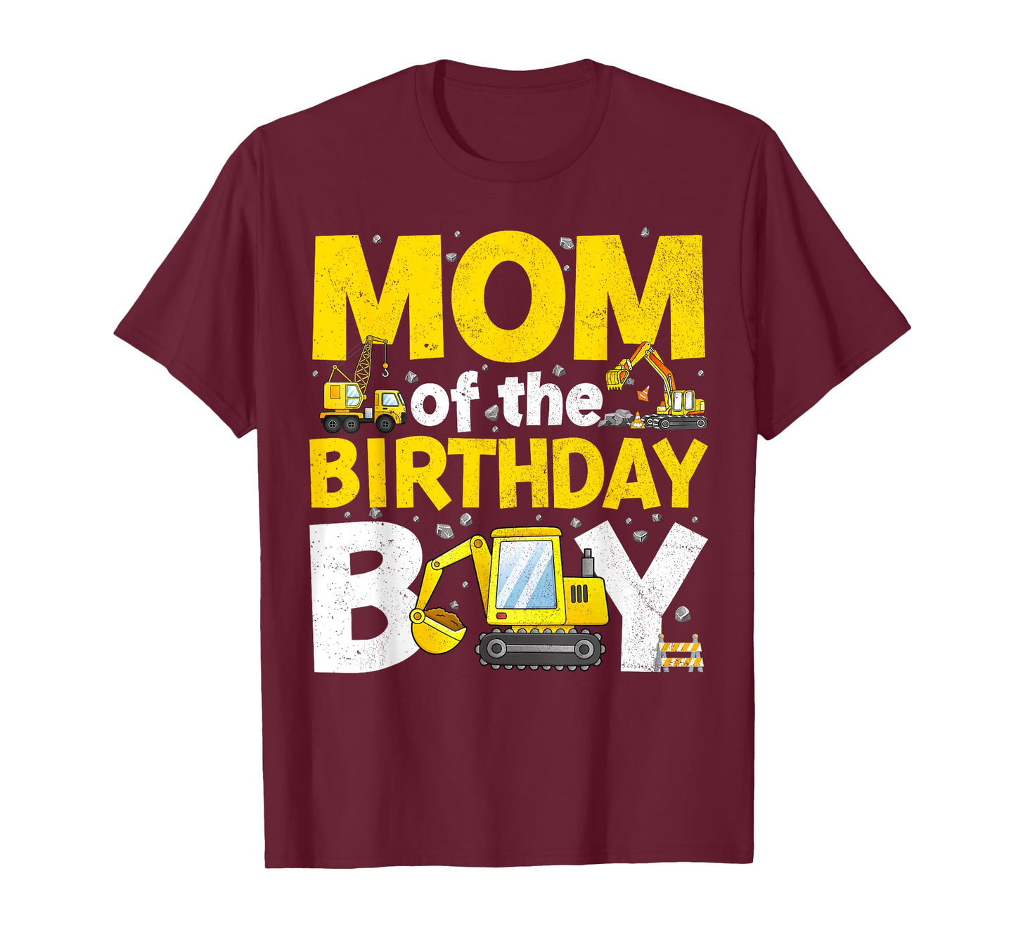 Mom Of The Birthday Boy Matching Construction Family Party T-Shirt