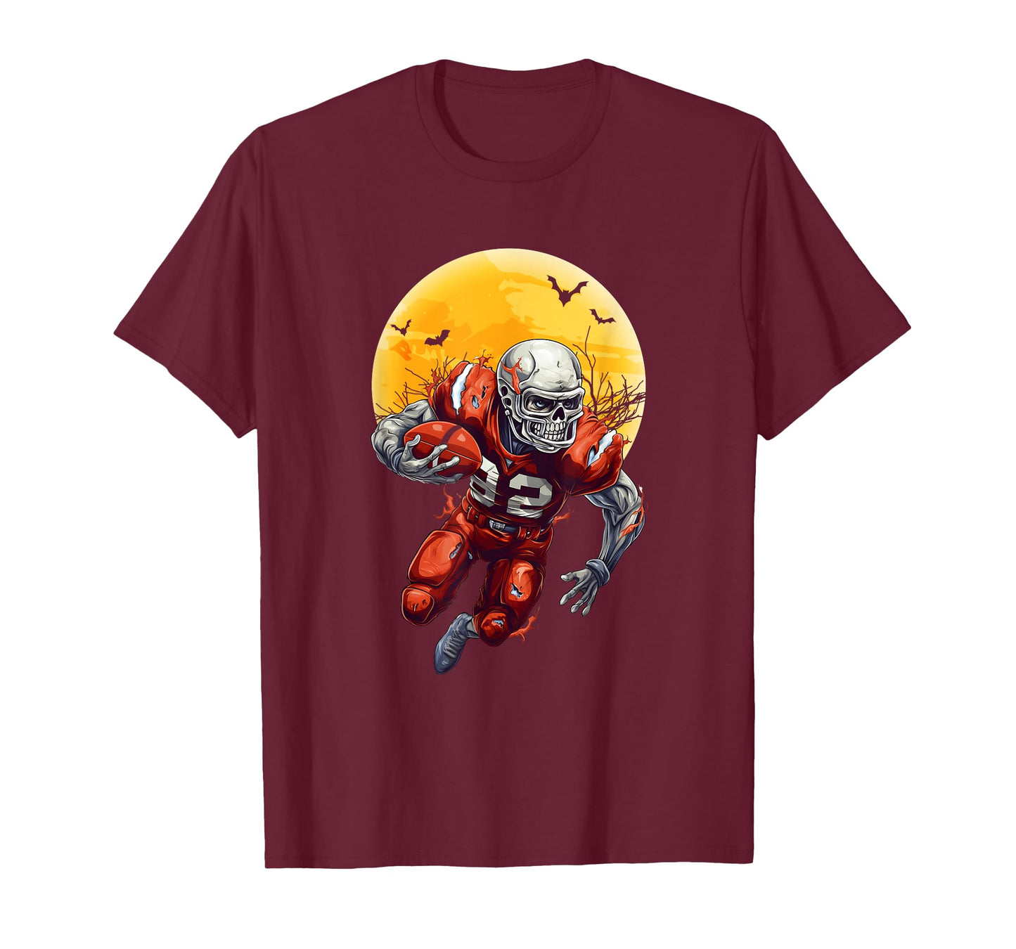 American Football Skeleton Halloween Shirt Football Fan T-Shirt