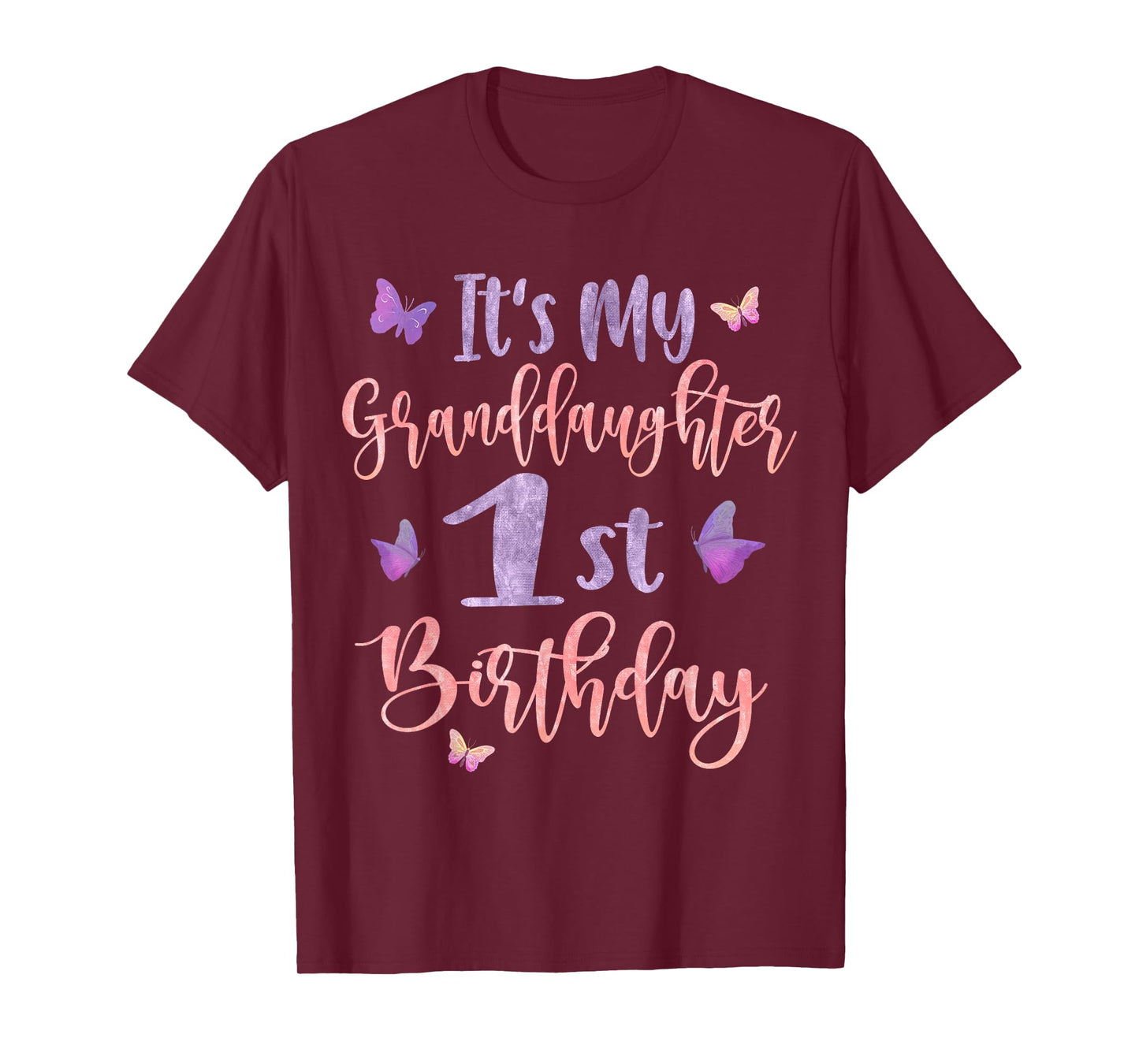 It's My Granddaughter's 1st Birthday Butterfly 1 Years Old T-Shirt