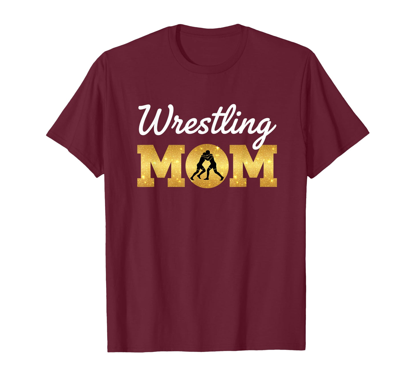 Wrestling Mom - MOM Wrestling Silhouette Design T-Shirt