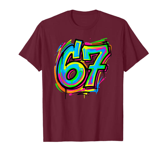 67 Drip Graffiti Meme – Color Splash Sixty Seven T-Shirt