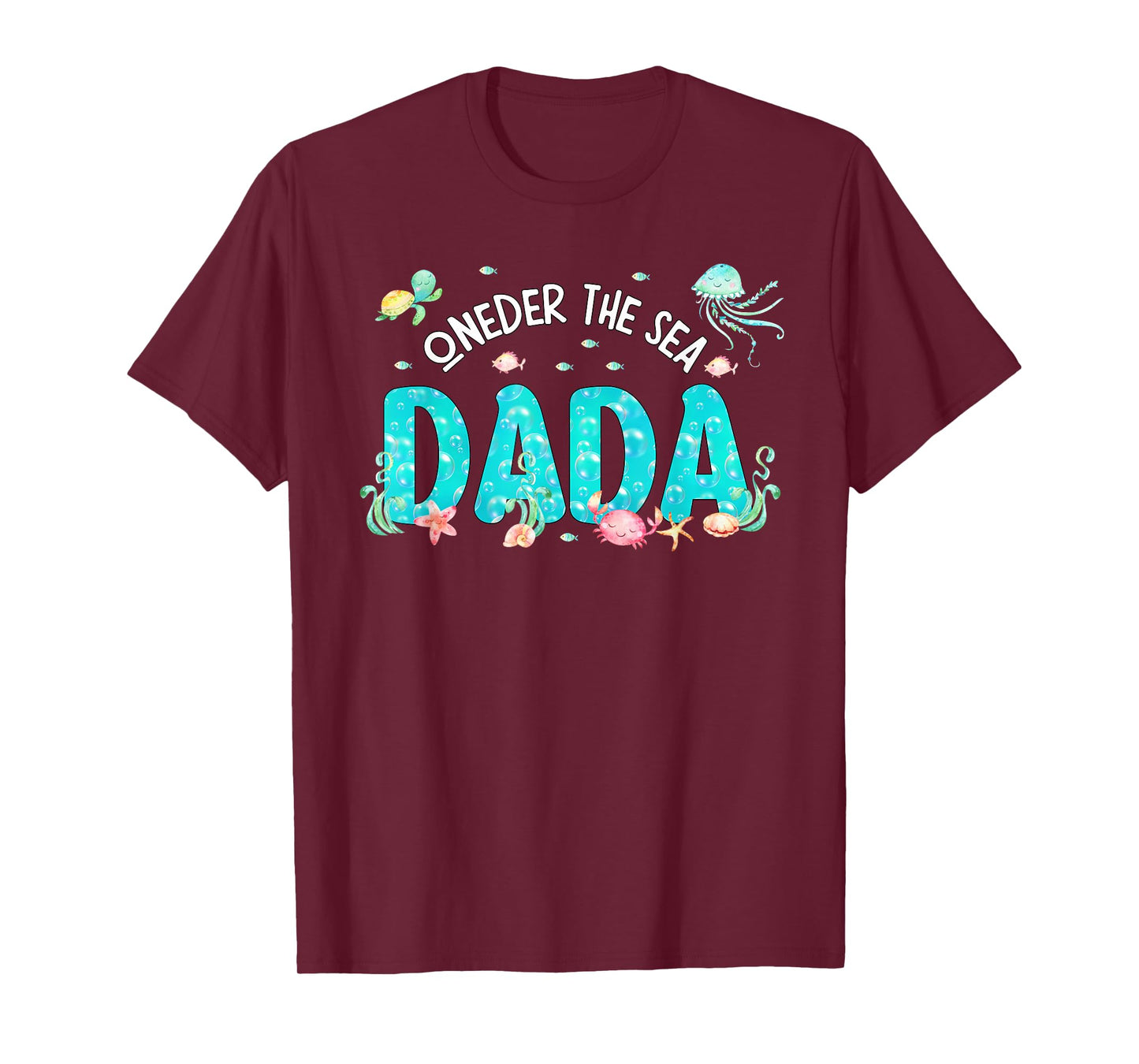 Mens Under Sea Dada Birthday Girl Boy Matching Family Party T-Shirt