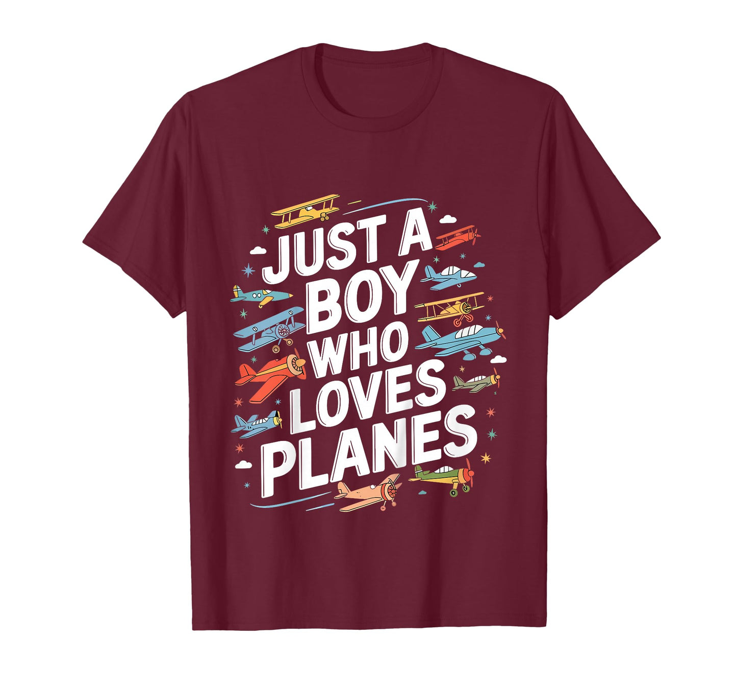 Kids Just A Boy Who Loves Planes Funny Pilot Airplane Lovers T-Shirt