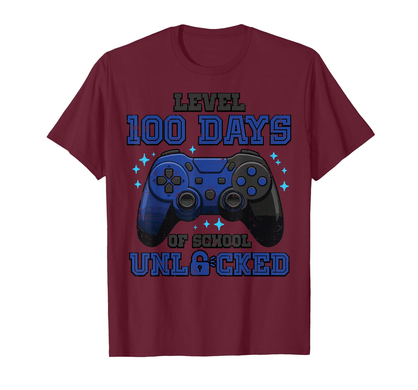 Level 100 Days of School Unlocked Gamer 100th Day Boys Kids T-Shirt