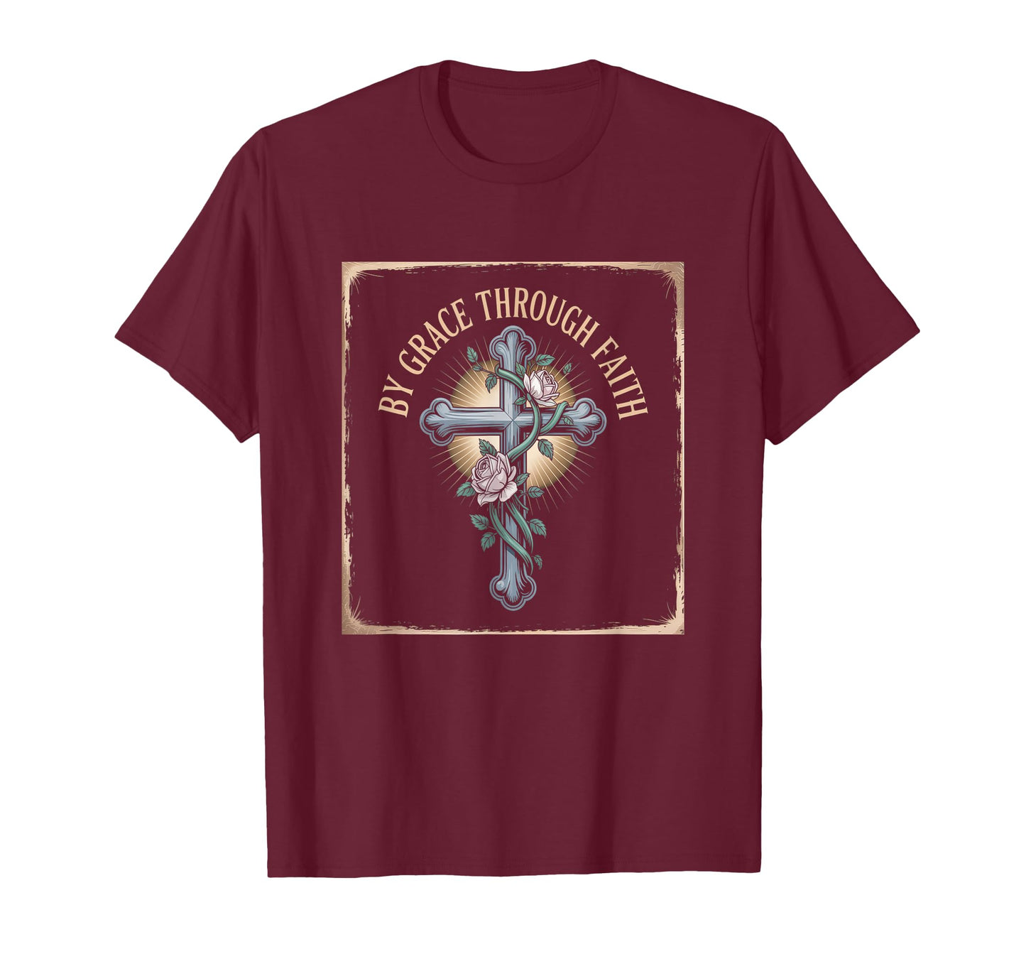Ephesians 2:8-9 Saved by Grace Faithful Design T-Shirt