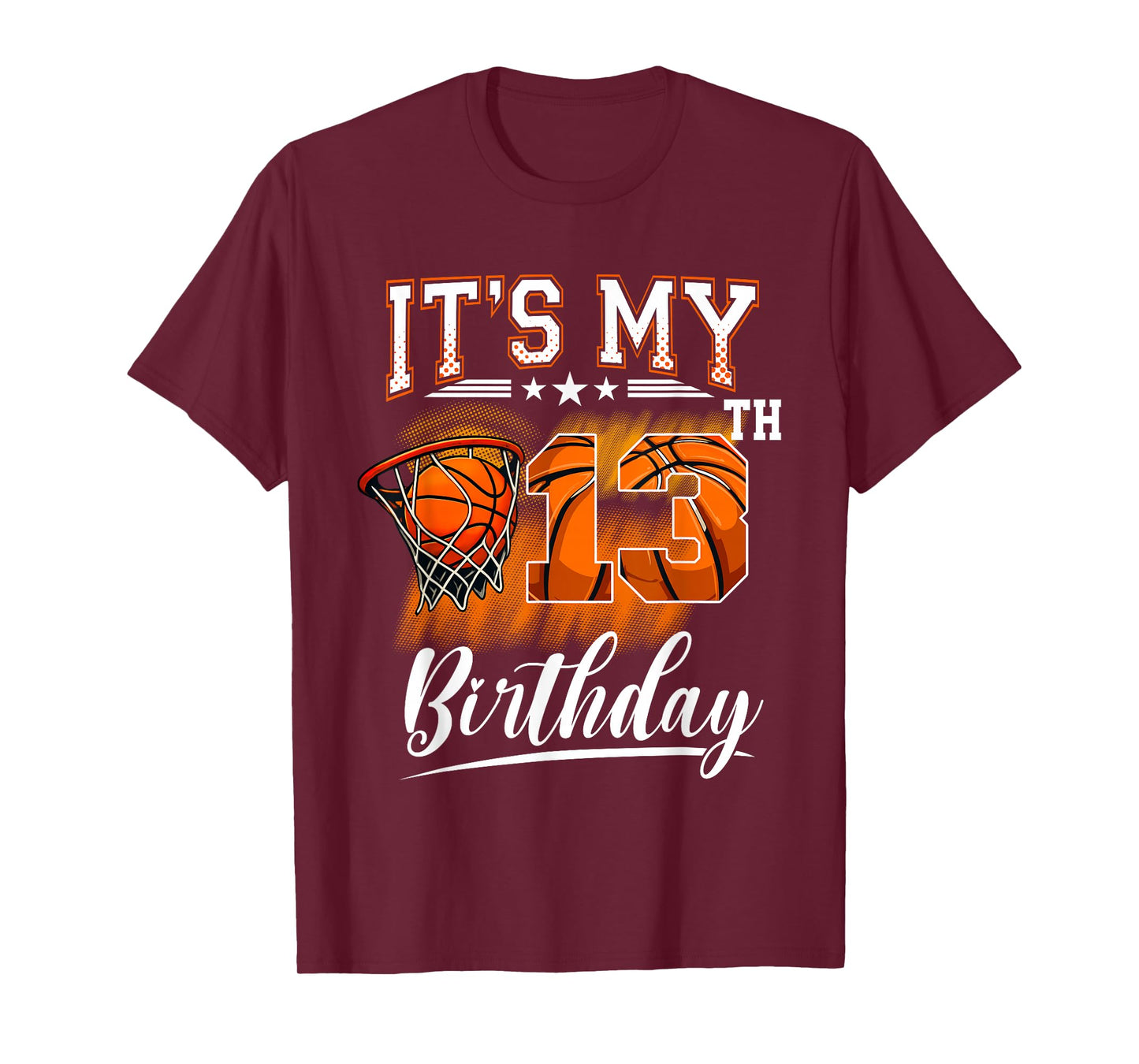 It's My 13th Birthday Basketball Theme 13 Years Old Birthday T-Shirt