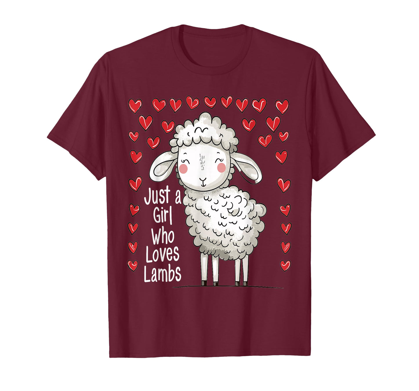 Cute Lamb Lovers Gift For Girls Just A Girl Who Loves Lambs T-Shirt