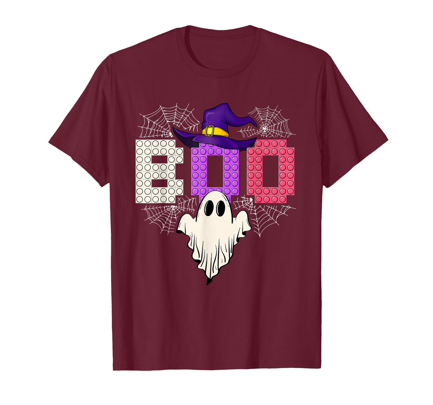 Halloween Boo Ghost Master Builder Blocks Building Boy Kids T-Shirt