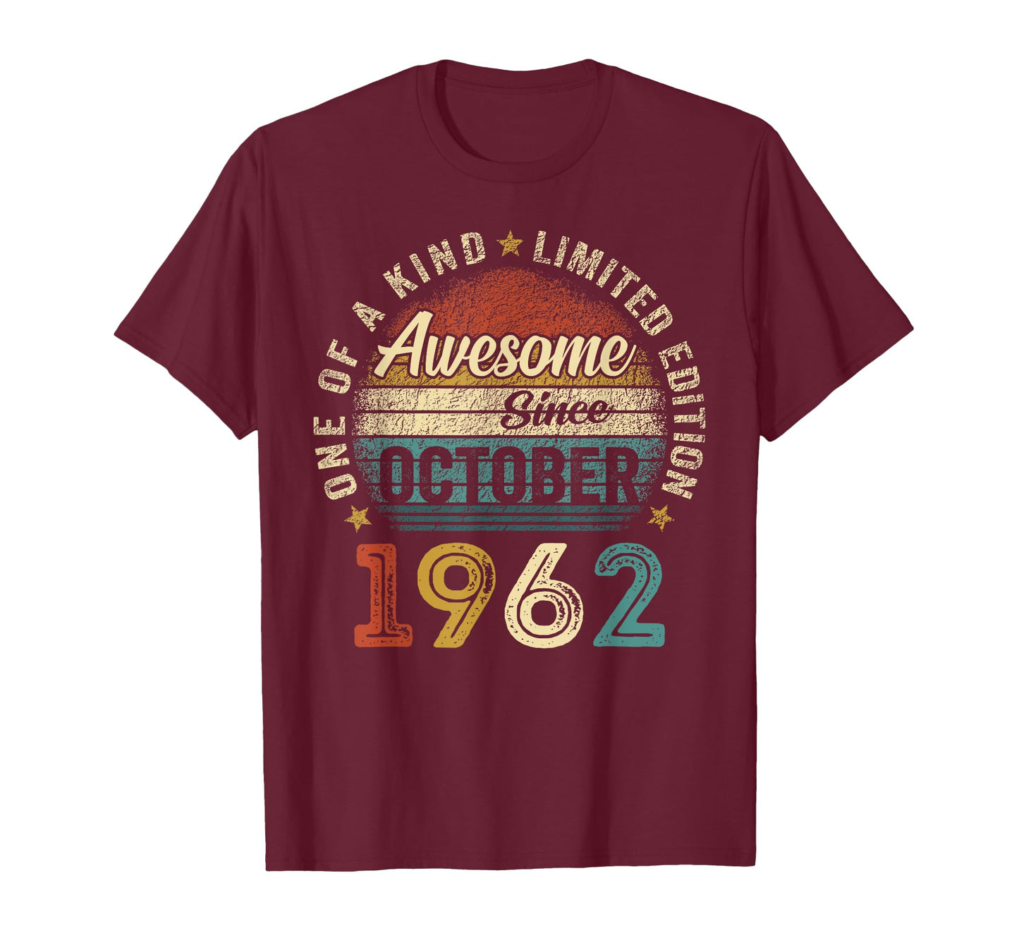 Awesome Since October 1962 Vintage Men Women 63rd Birthday T-Shirt