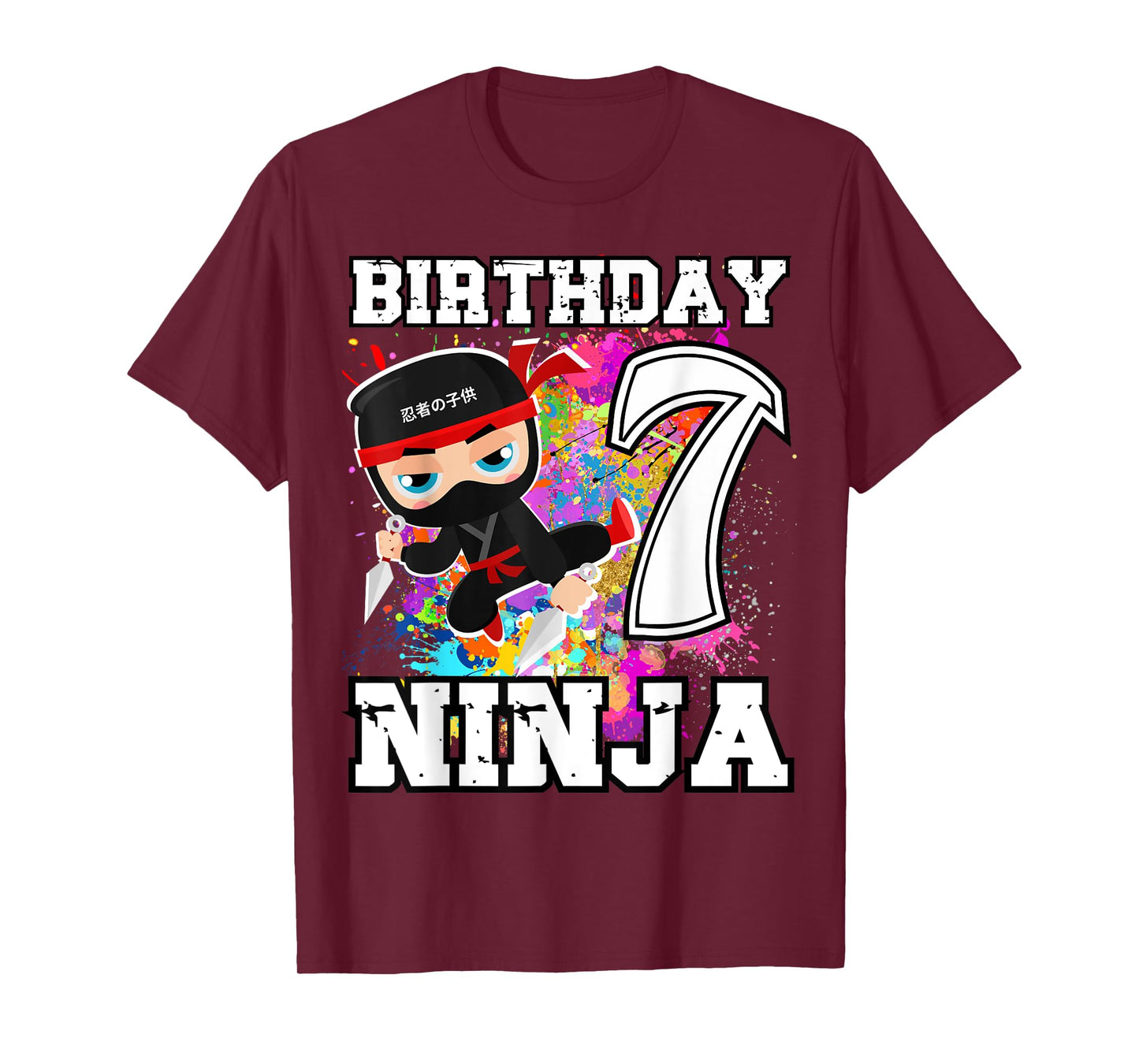 Birthday Ninja 7 Year Old Ninja Party Funny Ninja Birthday T-Shirt
