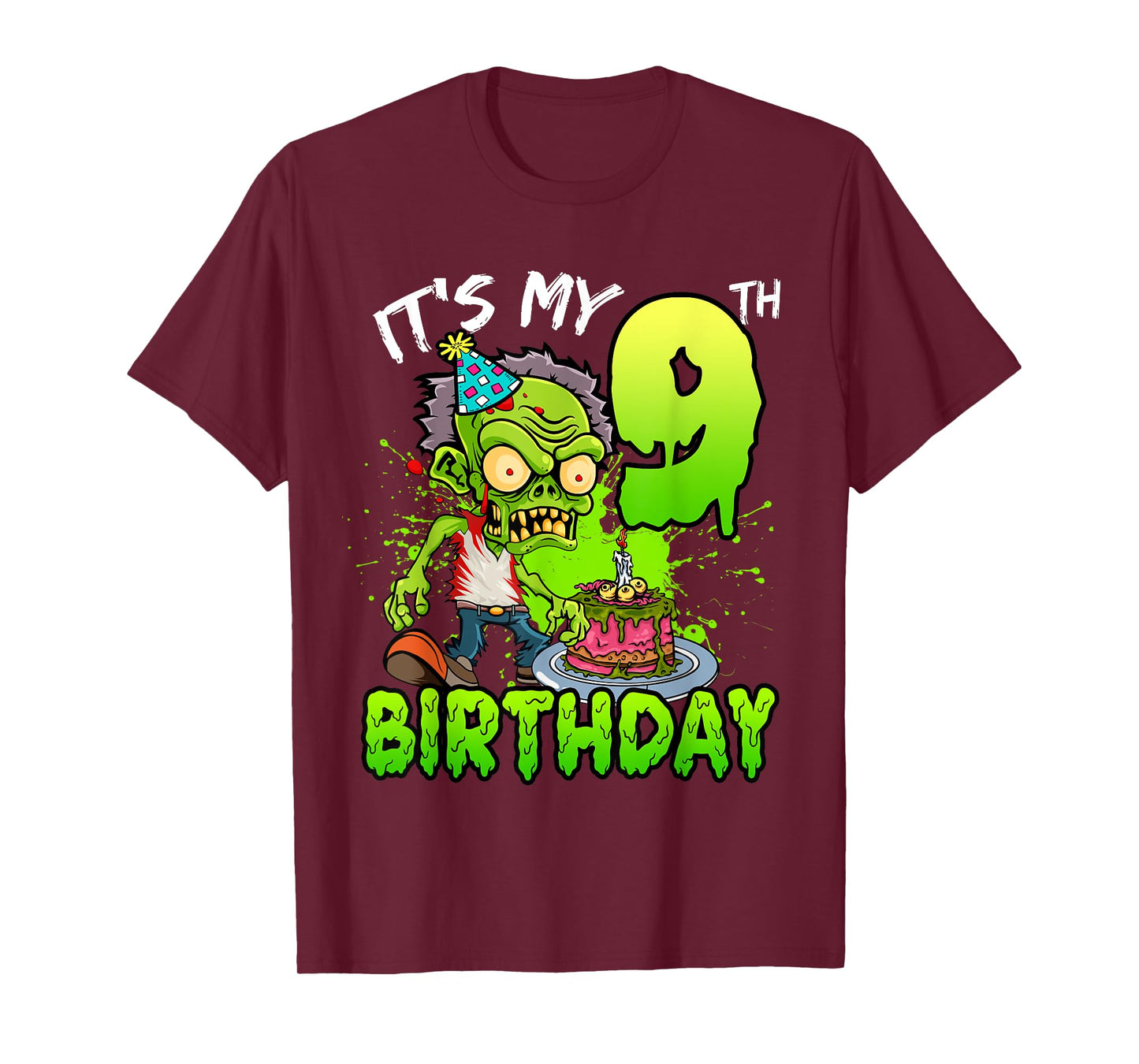 It's My 9th Birthday Zombie Lover 9 Year Old Boys Girls T-Shirt