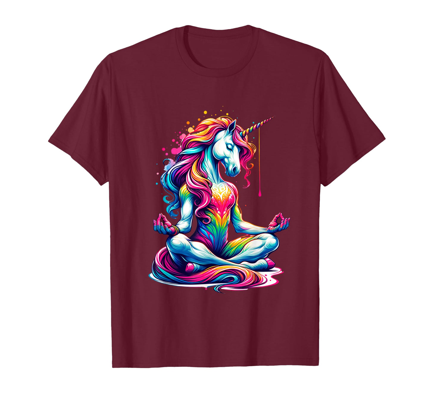 Meditating Yoga Unicorn: Colorful Balance and Relaxation T-Shirt