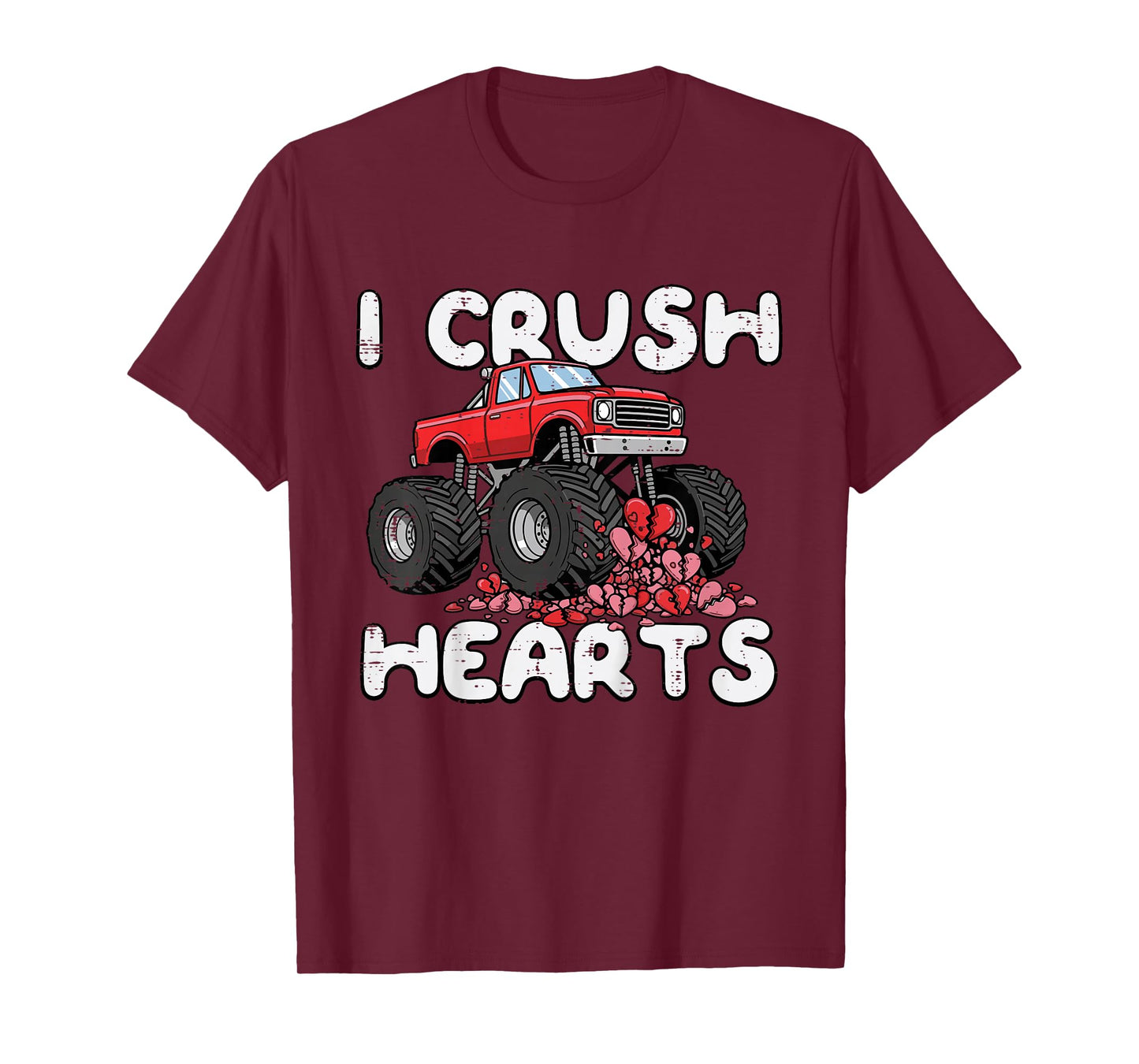 Kids Hearts Valentines Day Truck Crush Toddler Baby Boys Kids T-Shirt