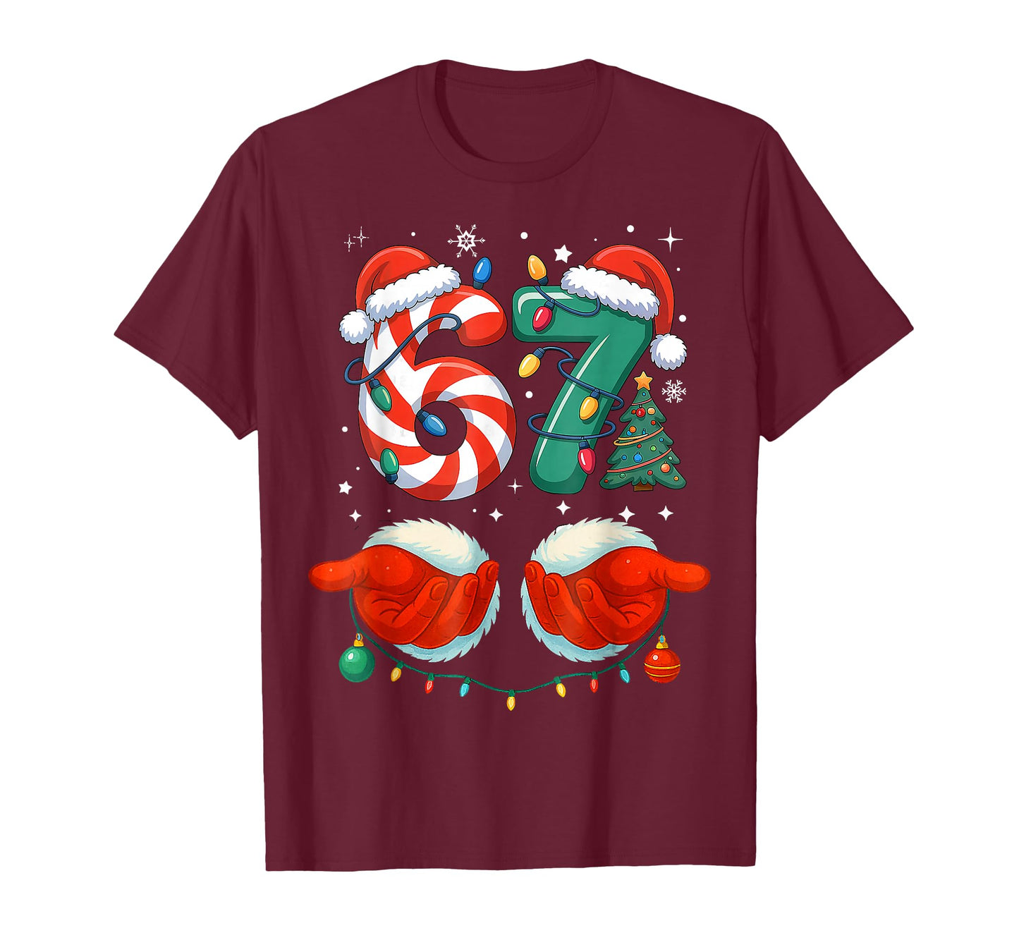 Six Seven 6 7 67 Christmas Funny T-Shirt