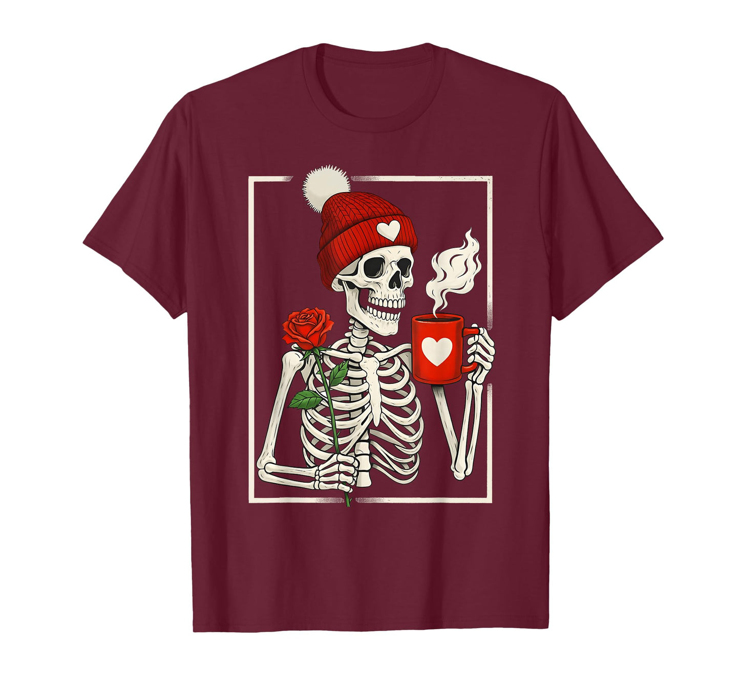 Anti Valentine Funny Skeleton Coffee Girl Women Kid T-Shirt