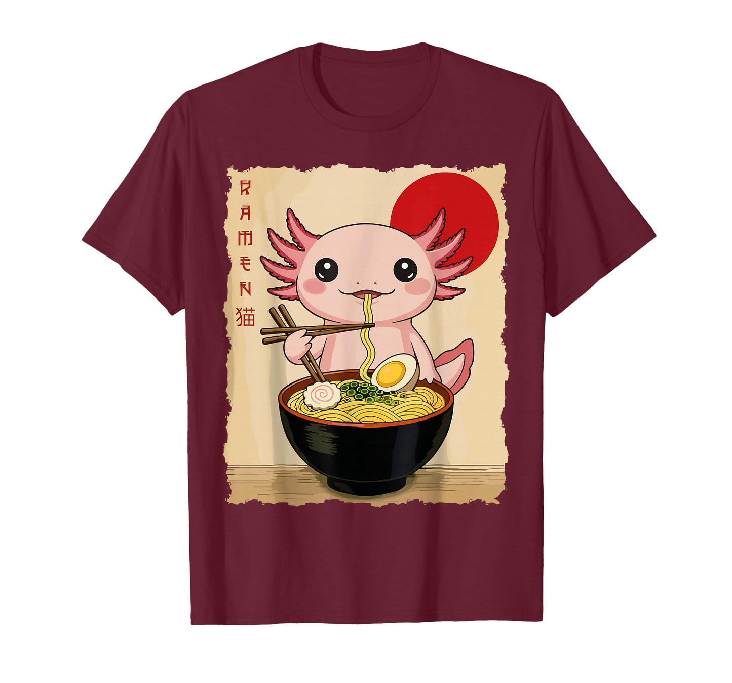 Funny Axolotl Ramen Kawaii Anime Japanese Graphic Women Men T-Shirt