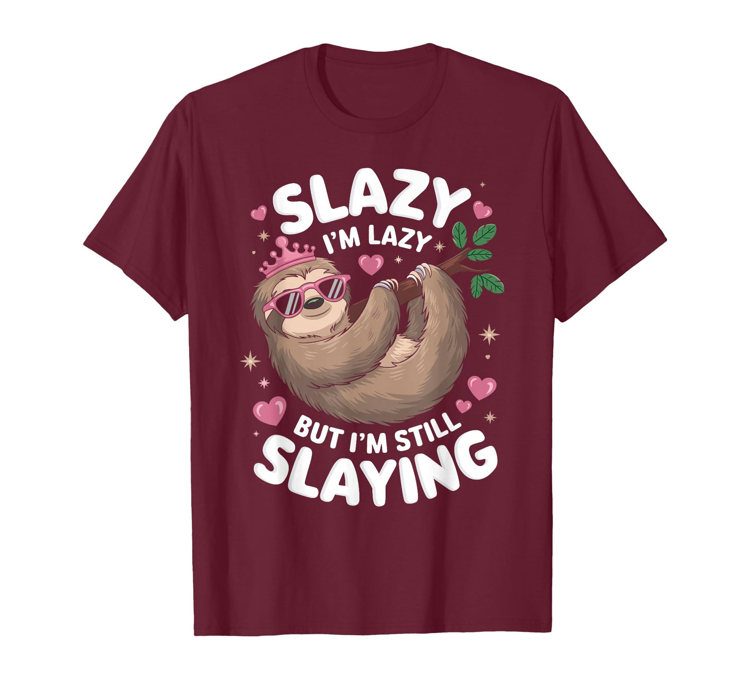 Cute Tween Girl Funny Animal Sloth Slay Meme Trendy Slazy T-Shirt