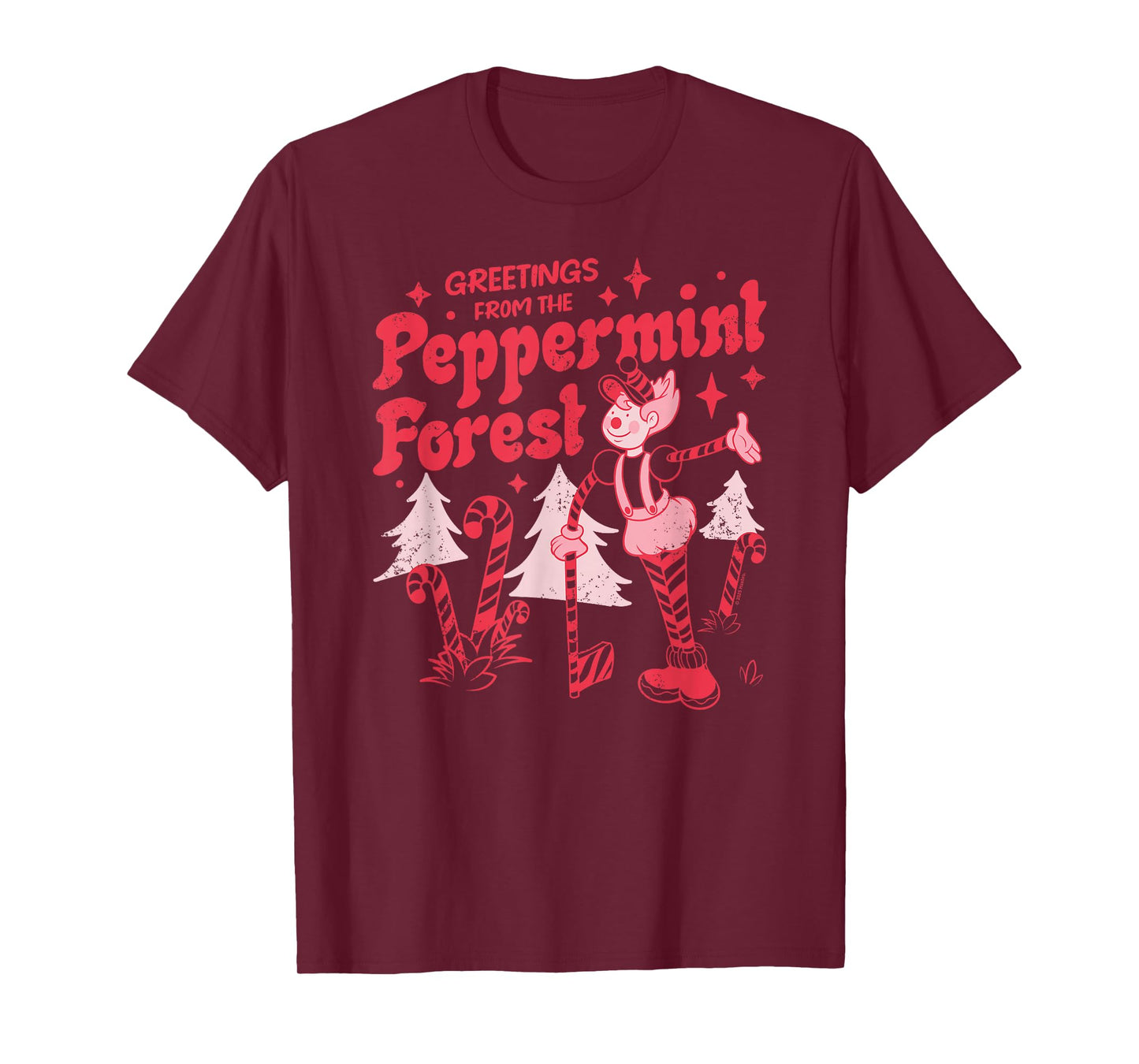 Candy Land Greetings from The Peppermint Forest Retro Poster T-Shirt