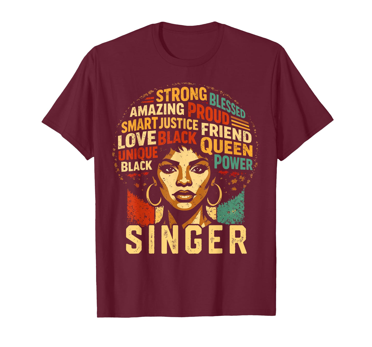 Singer Black History Month Powerful Black Pride Art Design T-Shirt