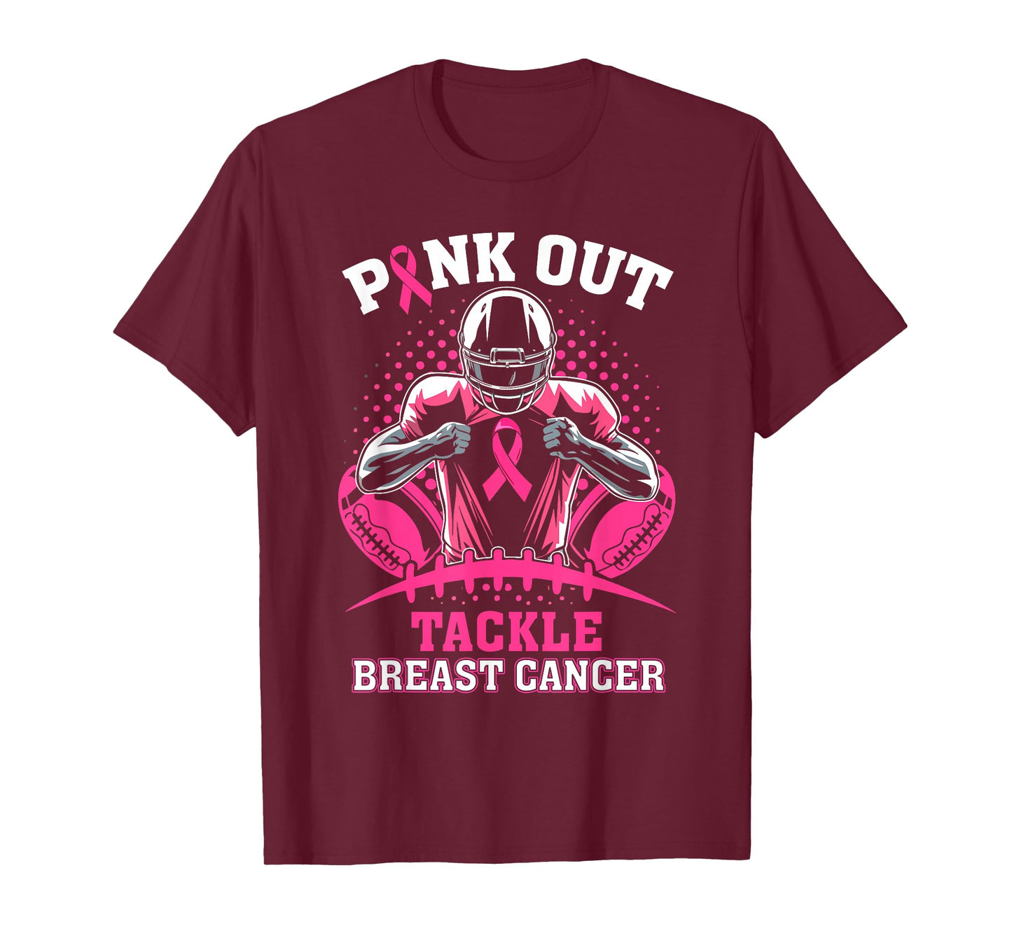 Pink Out Tackle Breast Cancer Awareness American Football T-Shirt