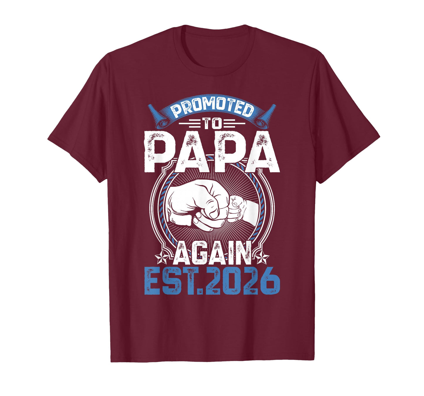 Retro Promoted to Papa 2026 Again Soon to Be Papa Father T-Shirt