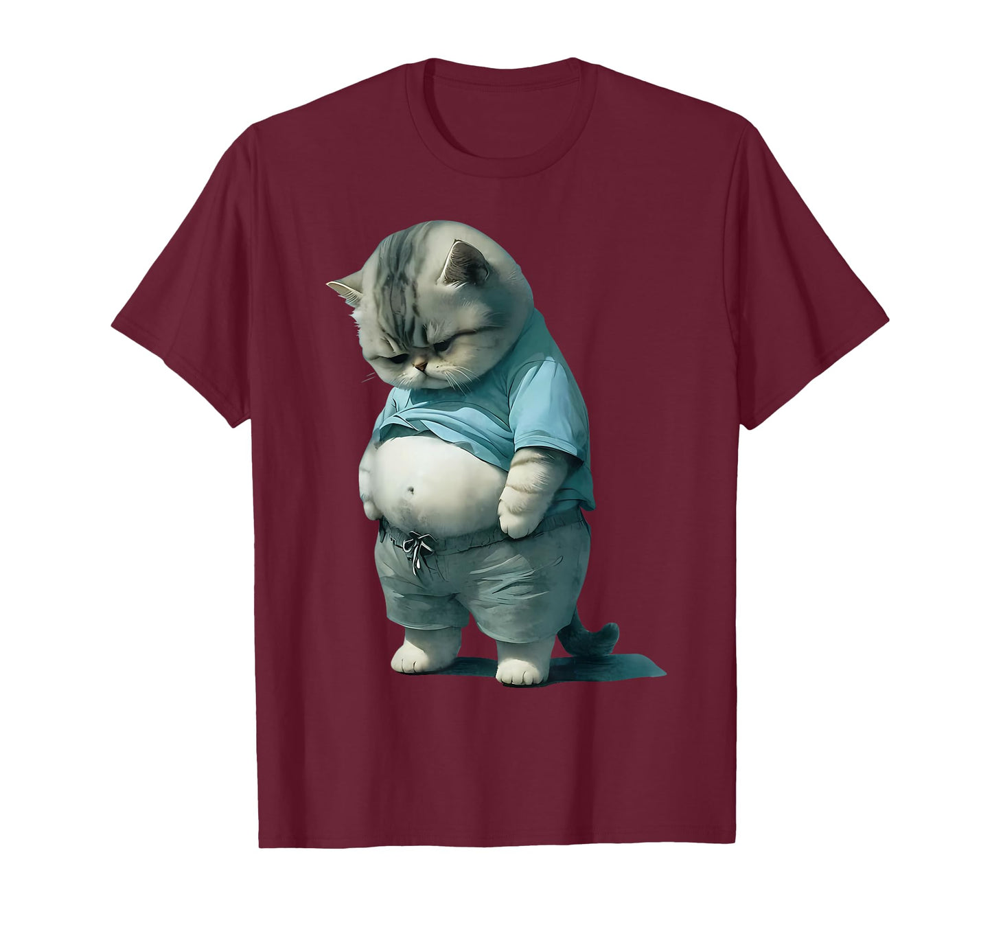 Funny Fat Cat Art Design Fat Kitten Cat Lover T-Shirt