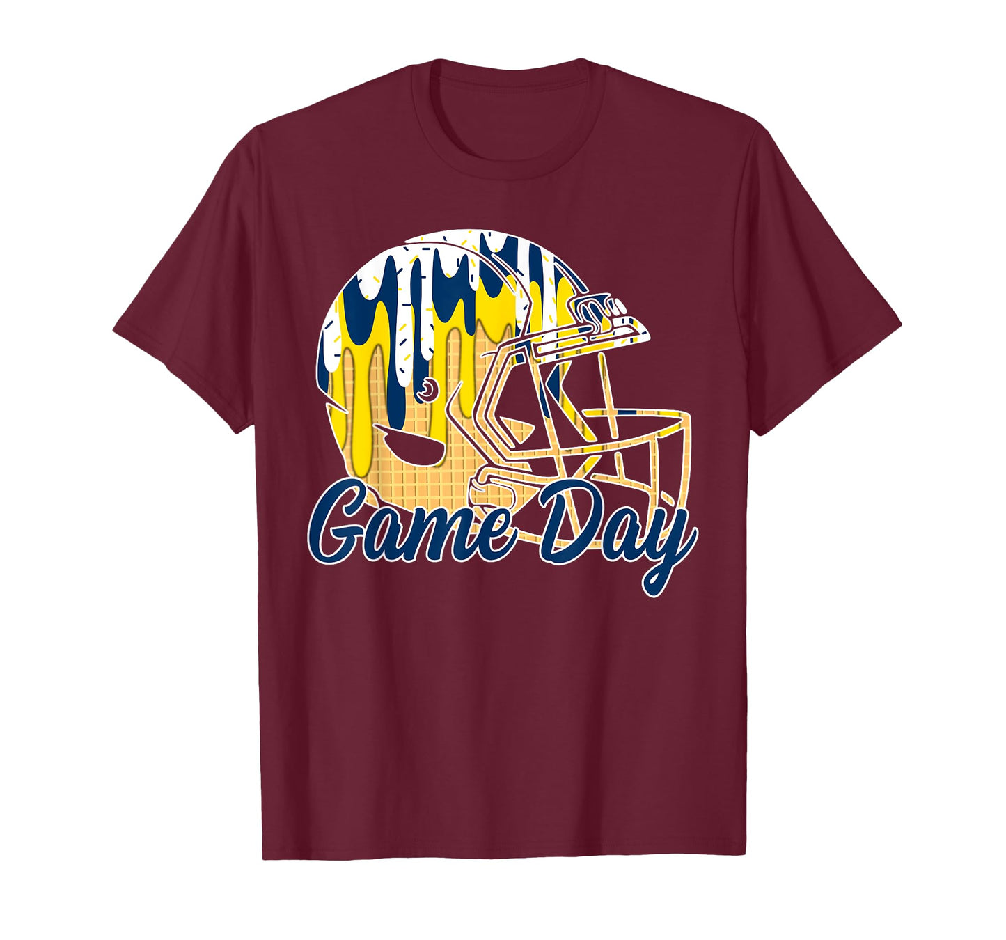 Football Drip Game Day Sport Football Mom Go Cheer Blue Navy T-Shirt