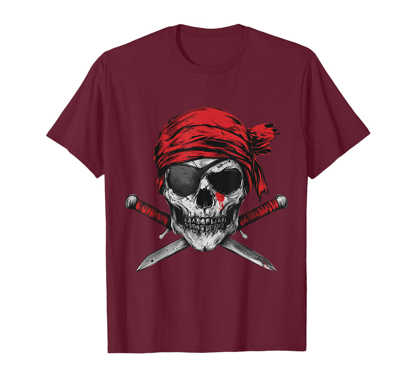 Pirate Flag Skull And Crossbones Skeleton Graphic Halloween T-Shirt