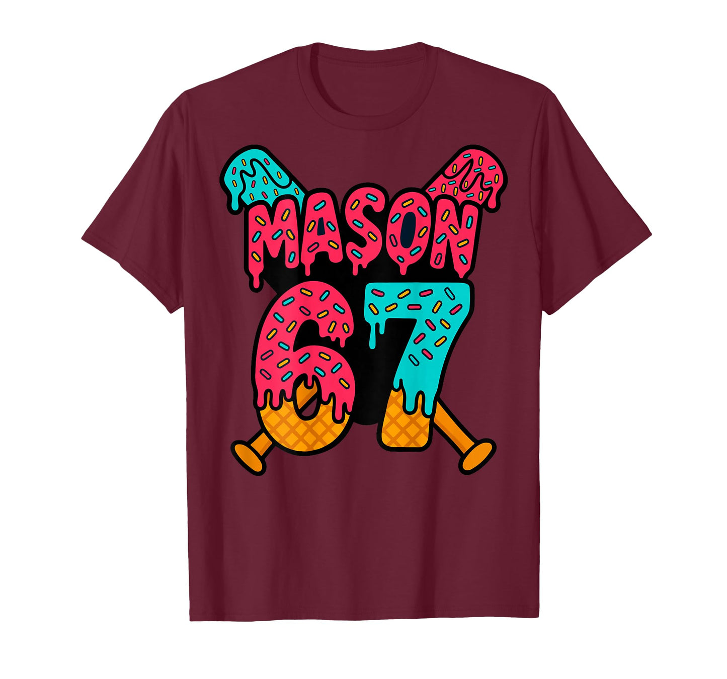 Mason 67 Funny Ice Cream Drip Baseball Meme Design T-Shirt