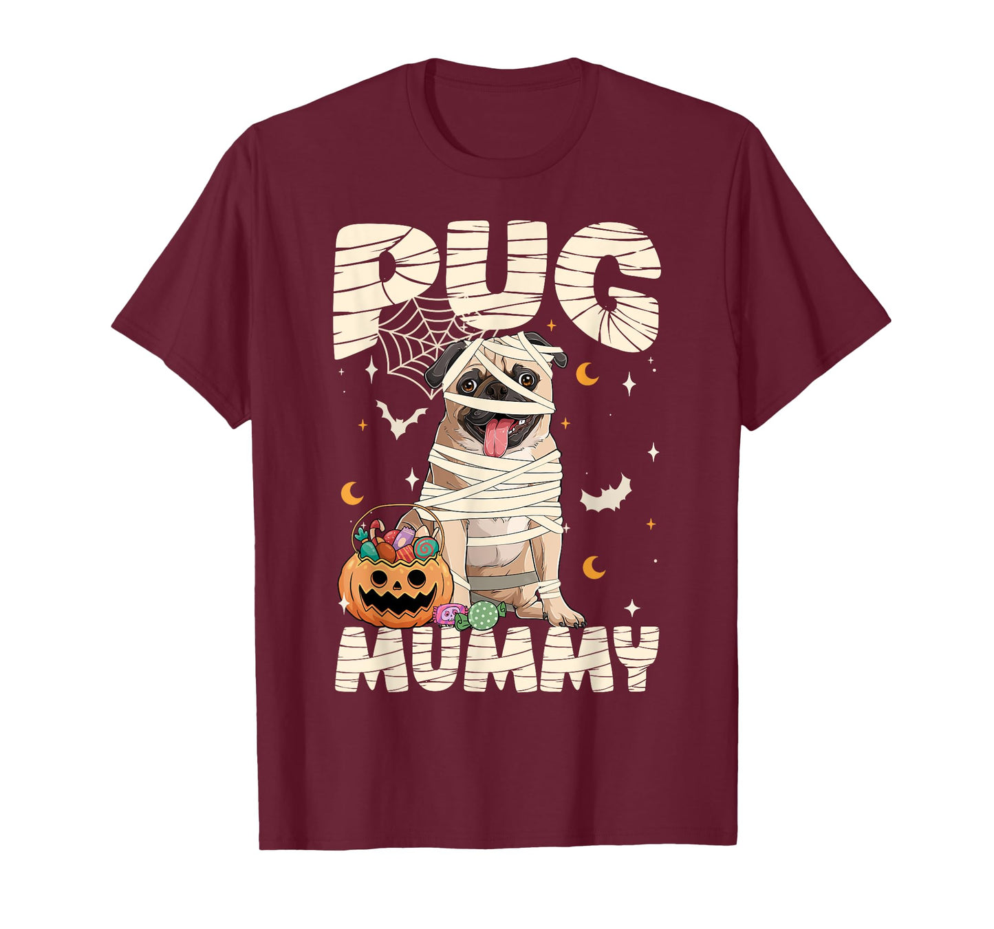 Halloween Costume Pug Lover Mummy Dog Owner For Men Women T-Shirt