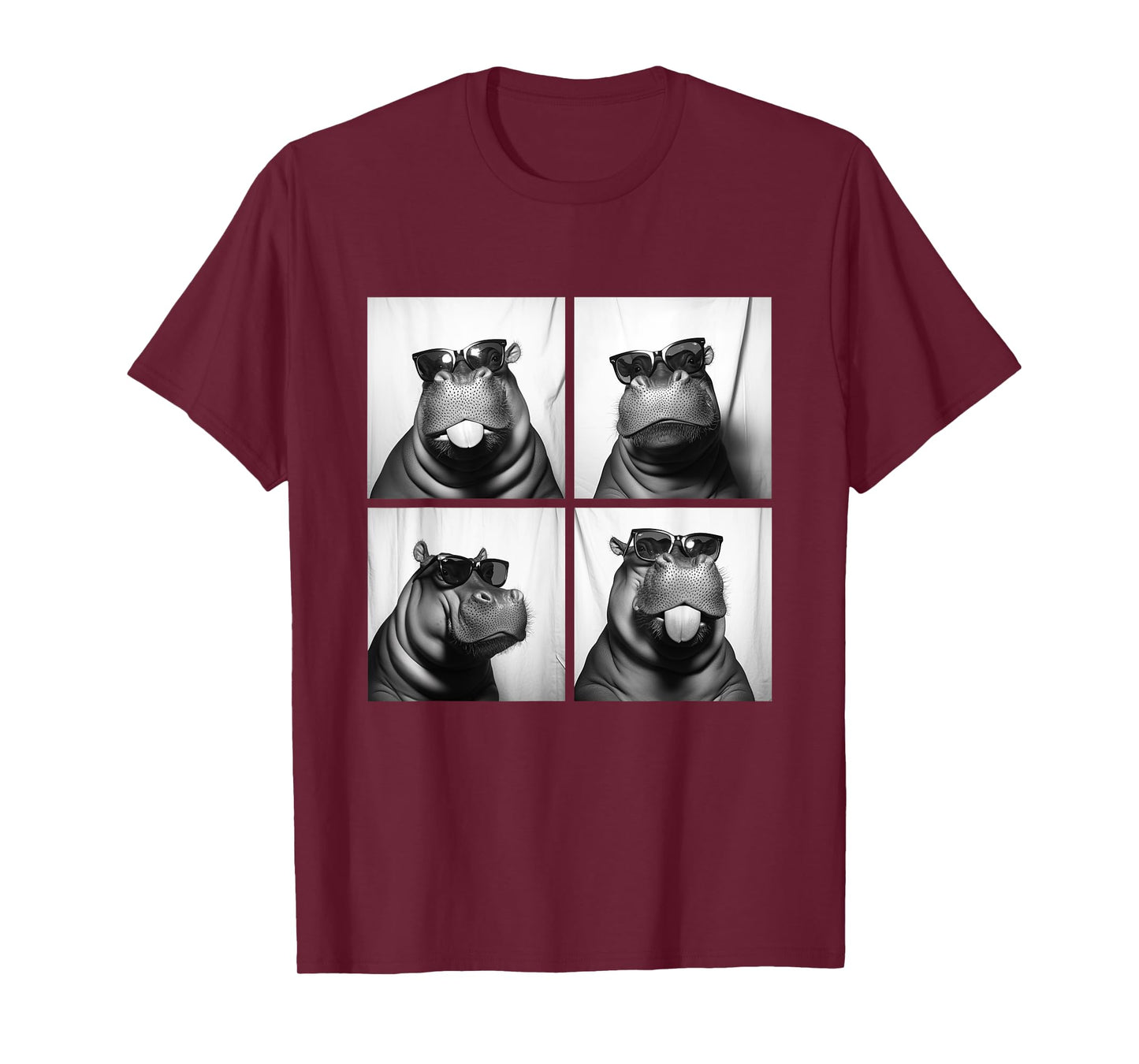 Funny Hippopotamus with Sunglasses Cool Hippos Humor Meme T-Shirt