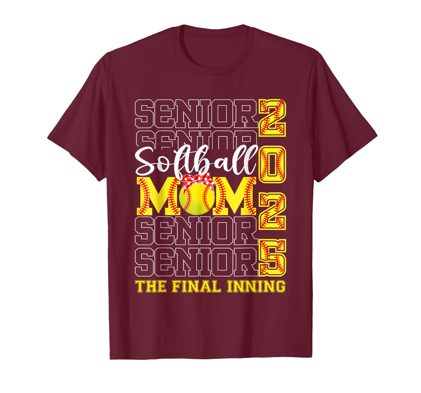 Senior Mom The Final Inning Softball Mom Class Of 2025 Women T-Shirt