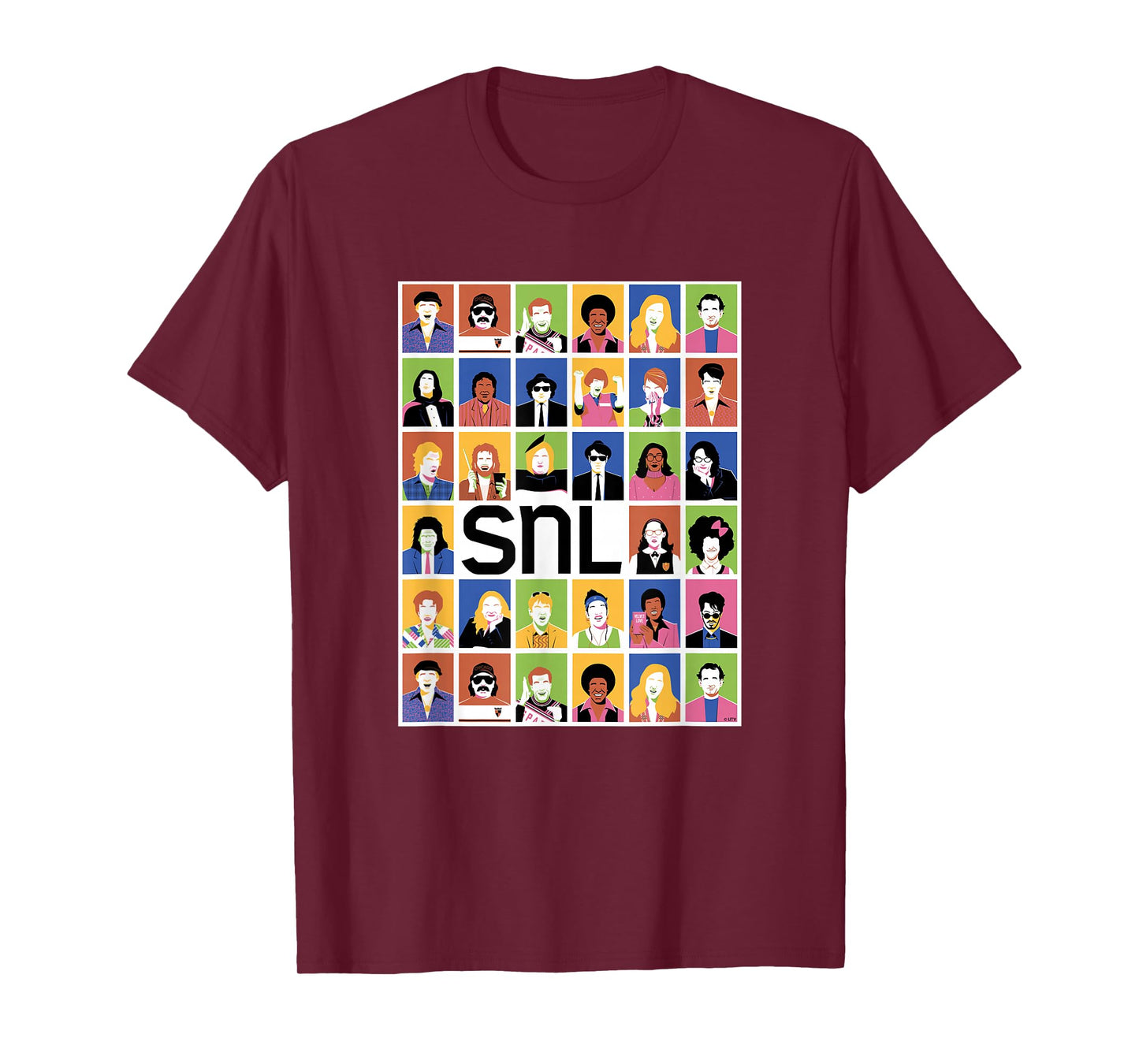 SNL 50 Iconic Characters Block Grid T-Shirt
