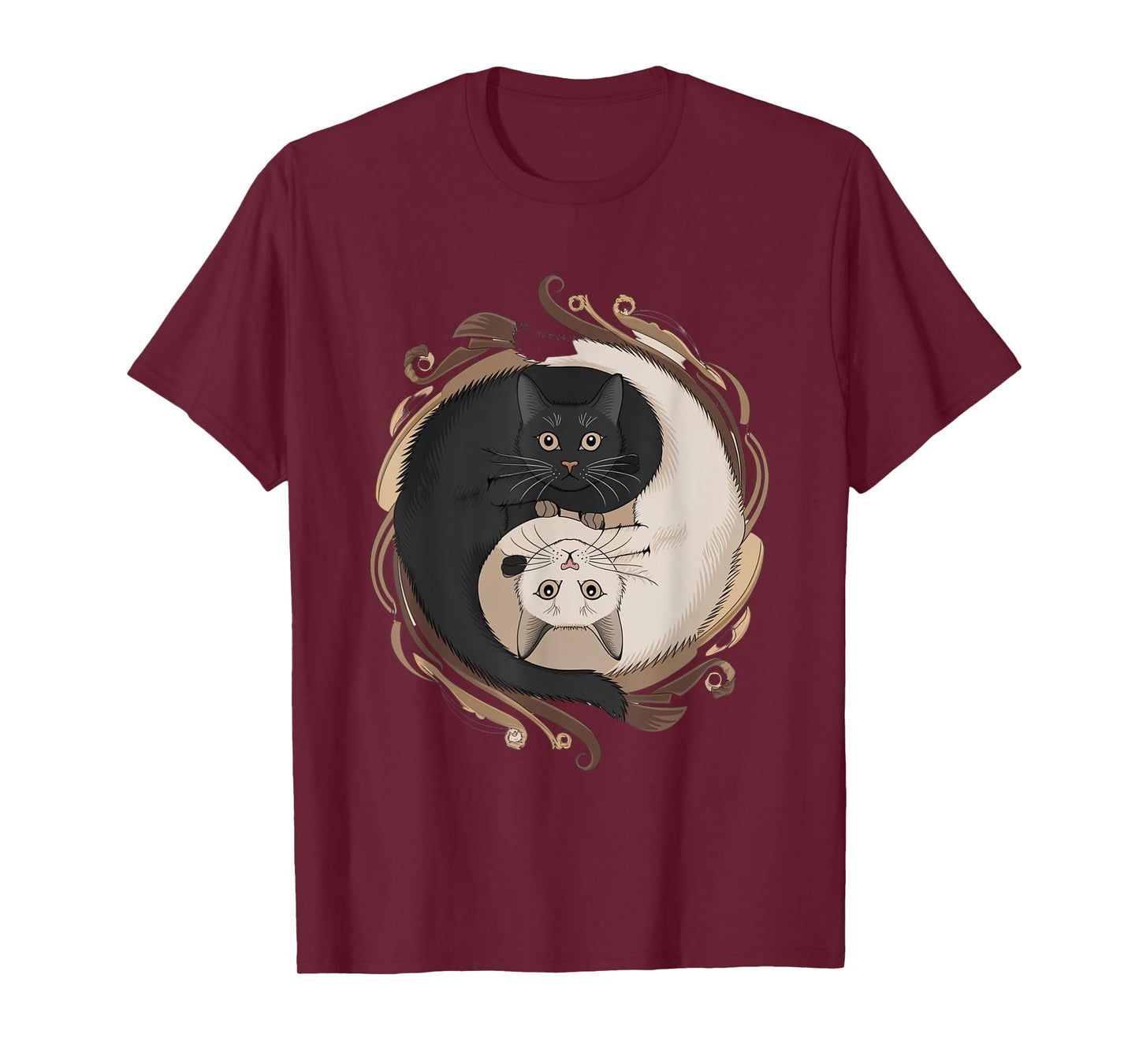 Yin Yang Cats with Decorative Elements T-Shirt