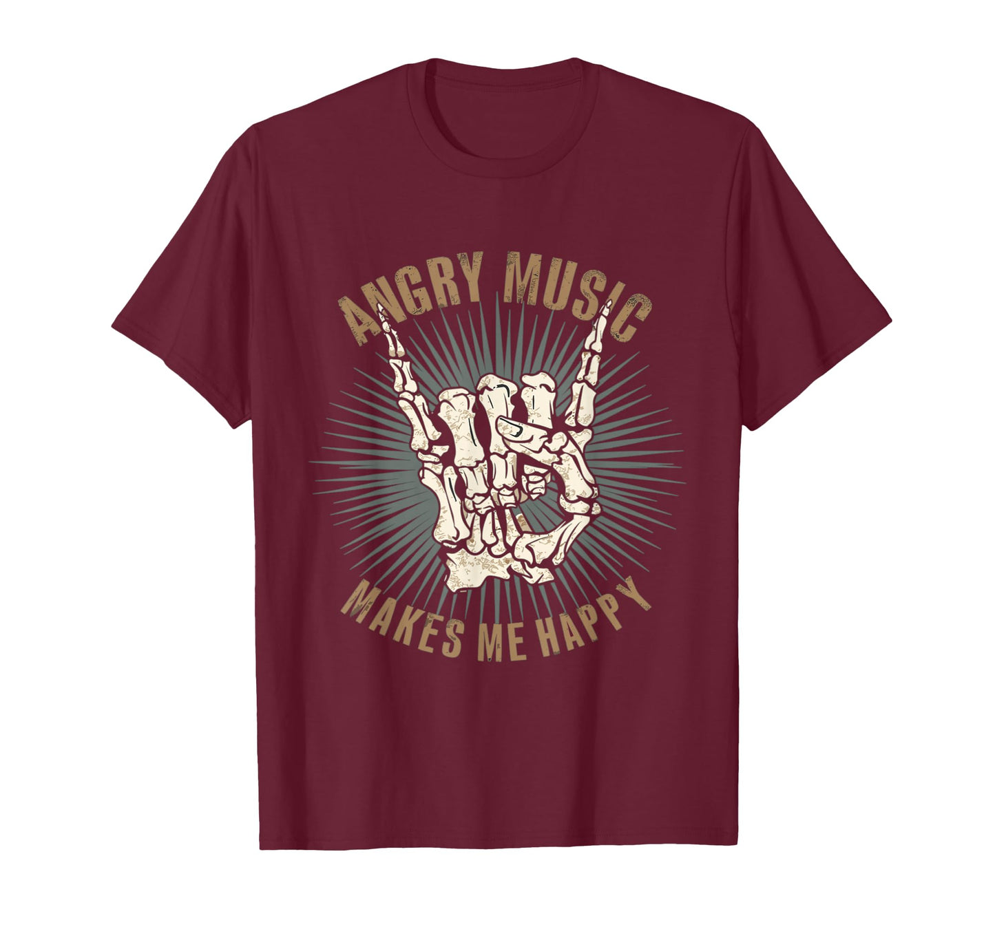 Funny Rockn Roll Saying Angry Music Makes Me Happy Metalhead T-Shirt