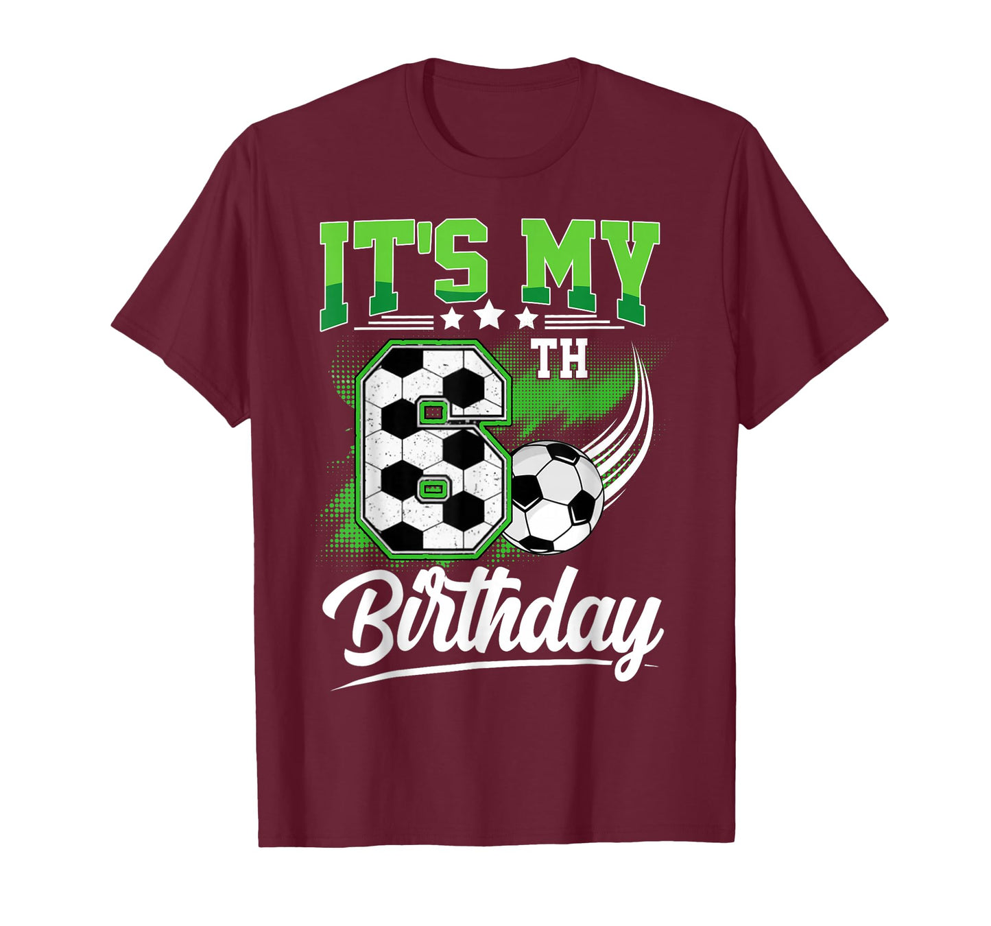 It's My 6th Birthday Boy Soccer Ball 6 Year Old Birthday T-Shirt