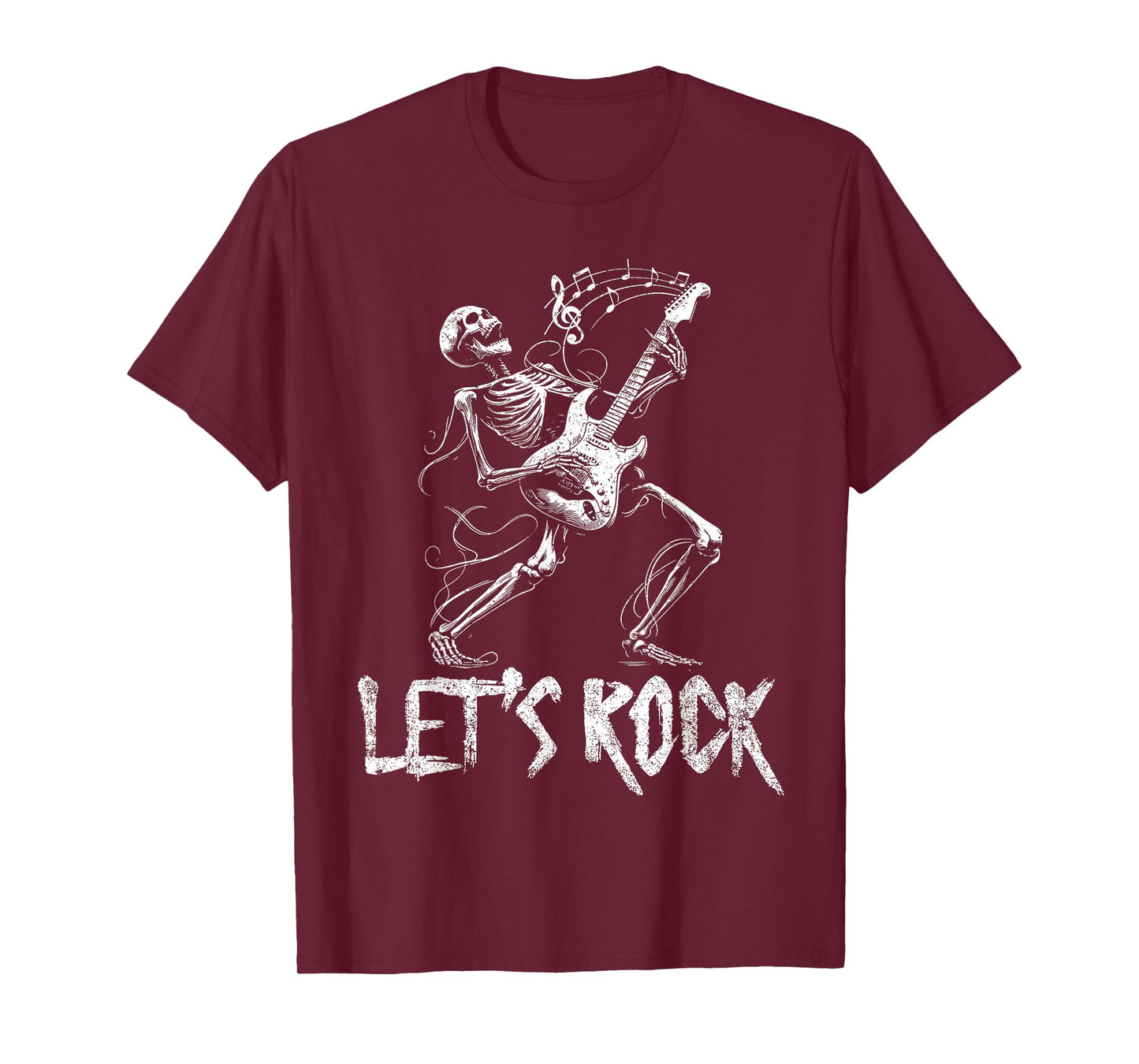 Let's Rock Rock N Roll Funny Skull Guitar Father's Day T-Shirt