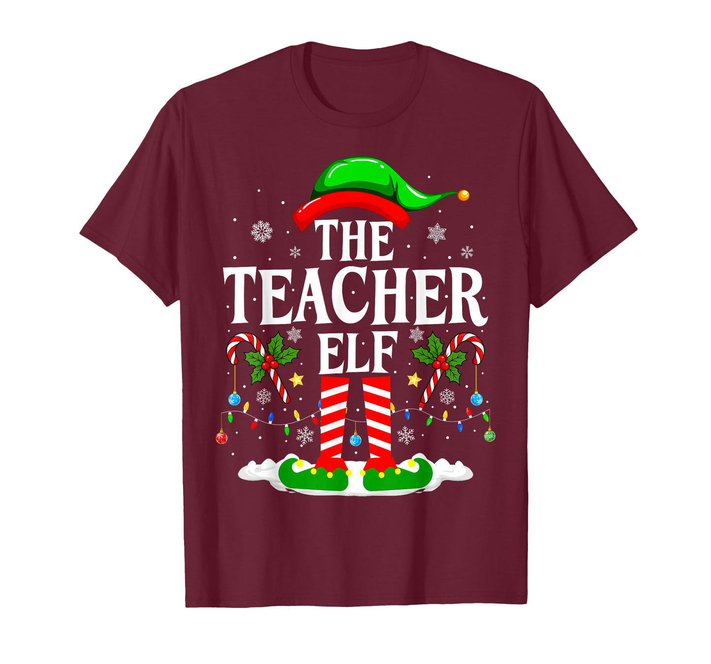 The Teacher Elf Funny Xmas Teachers Christmas Teacher Elf T-Shirt