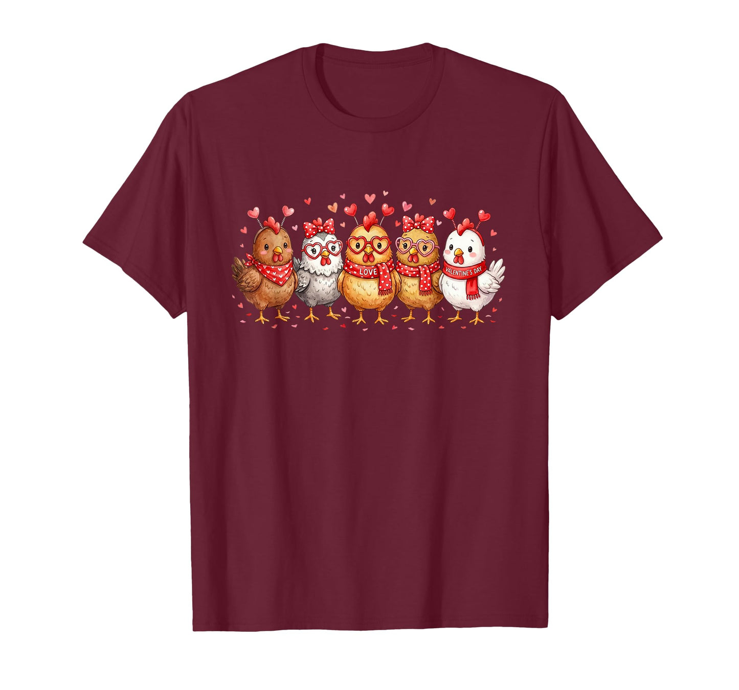 Funny Chicken Valentine Shirt for Women Farm Tees Farm Girl T-Shirt