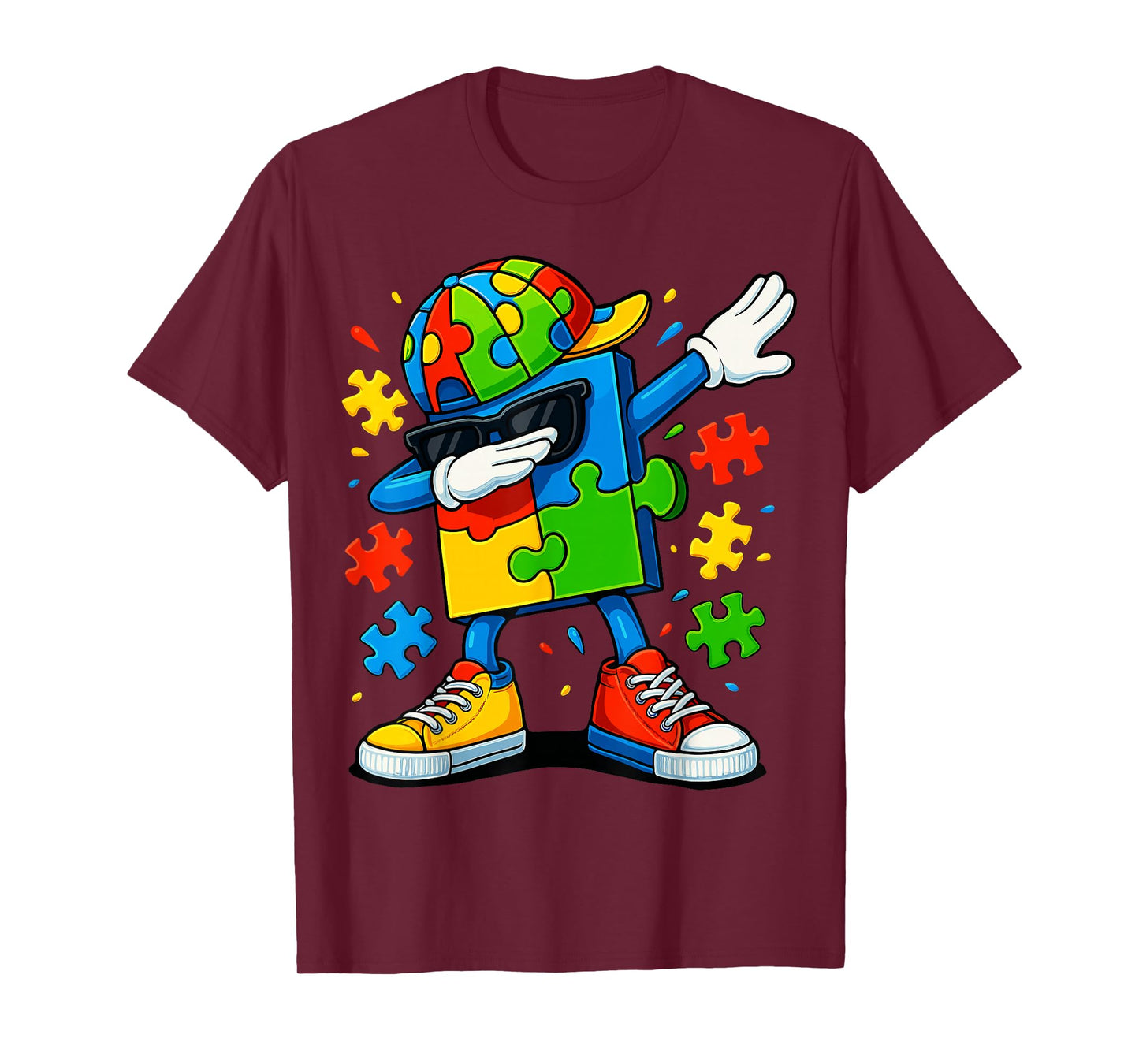 Dabbing Puzzle Autism Awareness T-Shirt