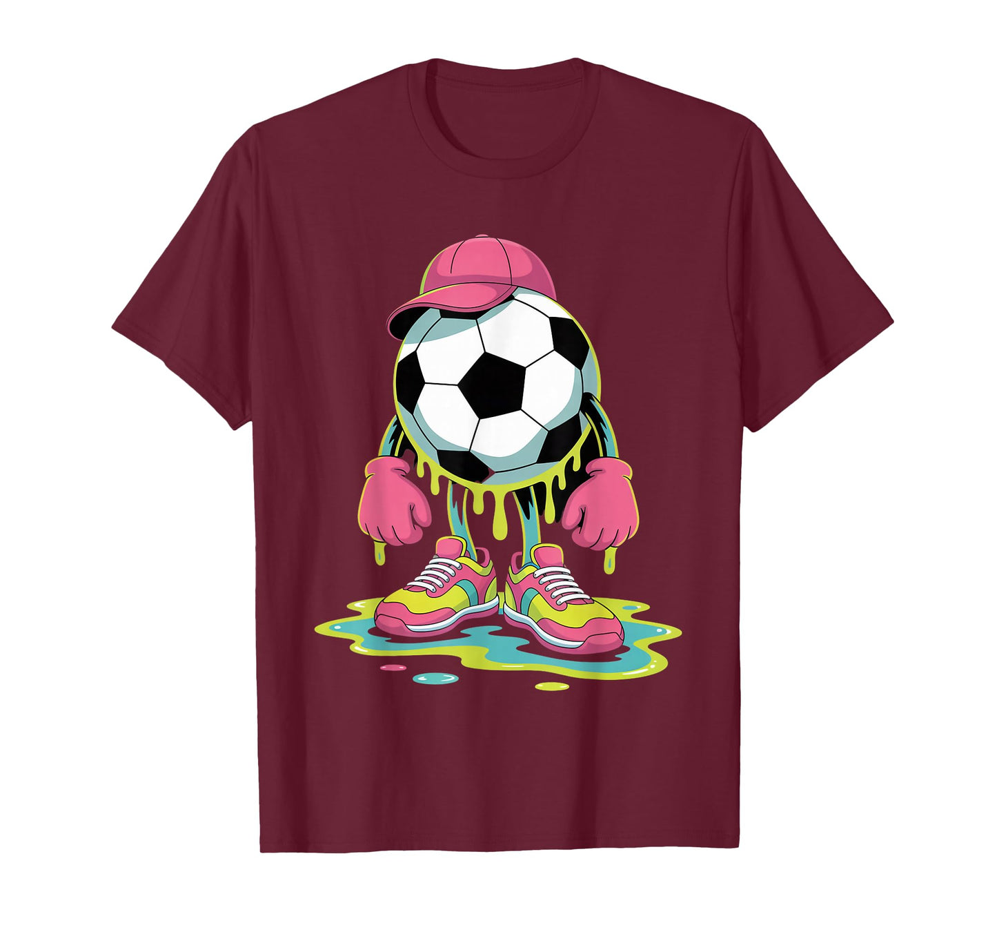 Soccer Ice Cream Drip Men Women Game Soccer Drip T-Shirt