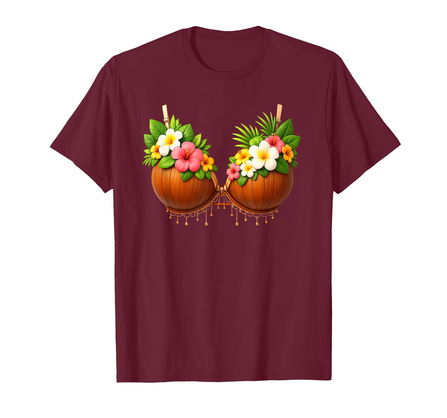 Coconut Bra Halloween Costume DIY Funny Summer Hawaiian T-Shirt